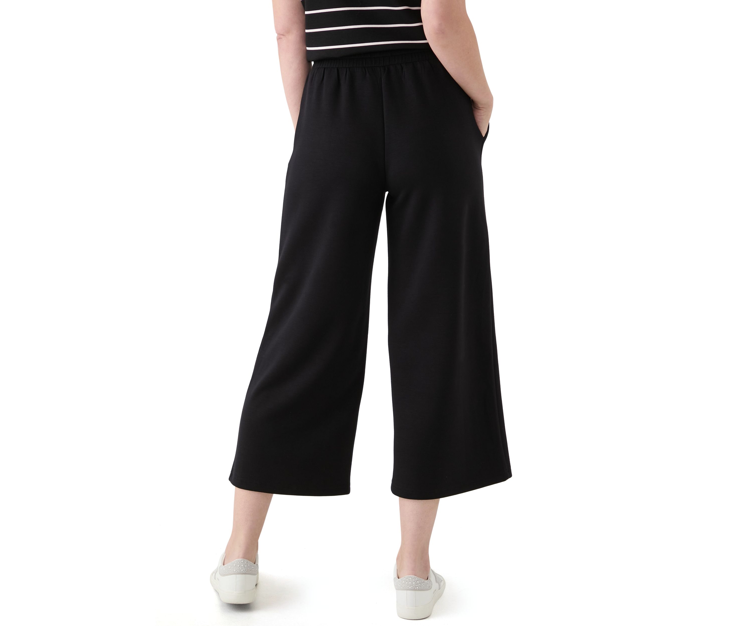 Womens Cropped Wide Leg Pants