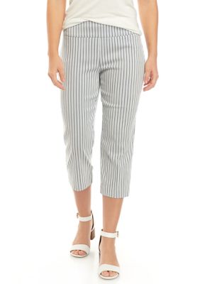 New Directions® Women's Millennium Stripe Pull On Capri Pants | belk