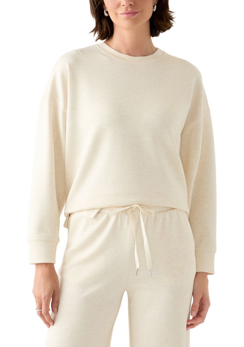 Womens Long Sleeve Oversized Free Flow Crew Neck Pullover