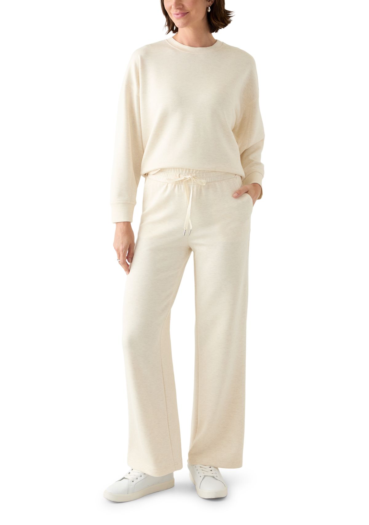 Womens Long Sleeve Oversized Free Flow Crew Neck Pullover