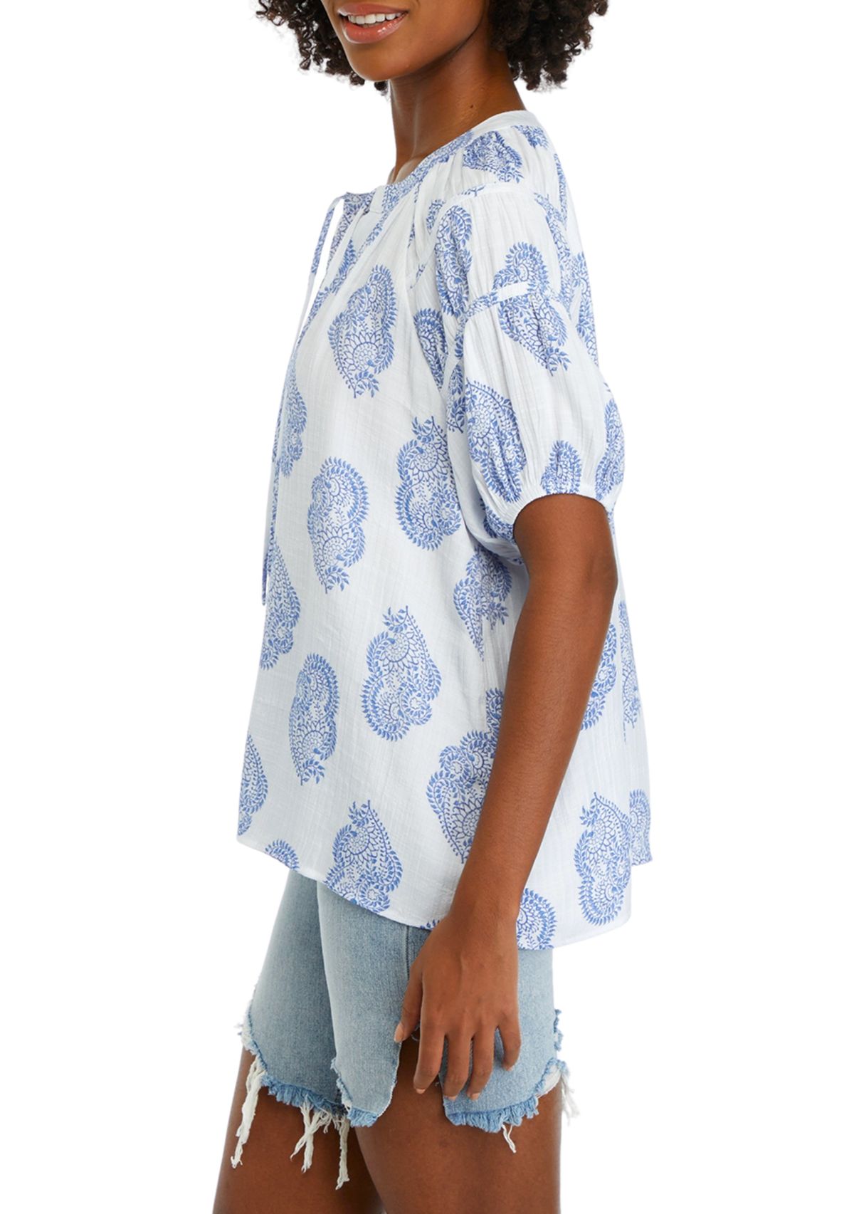 Womens Line Like Peasant Top