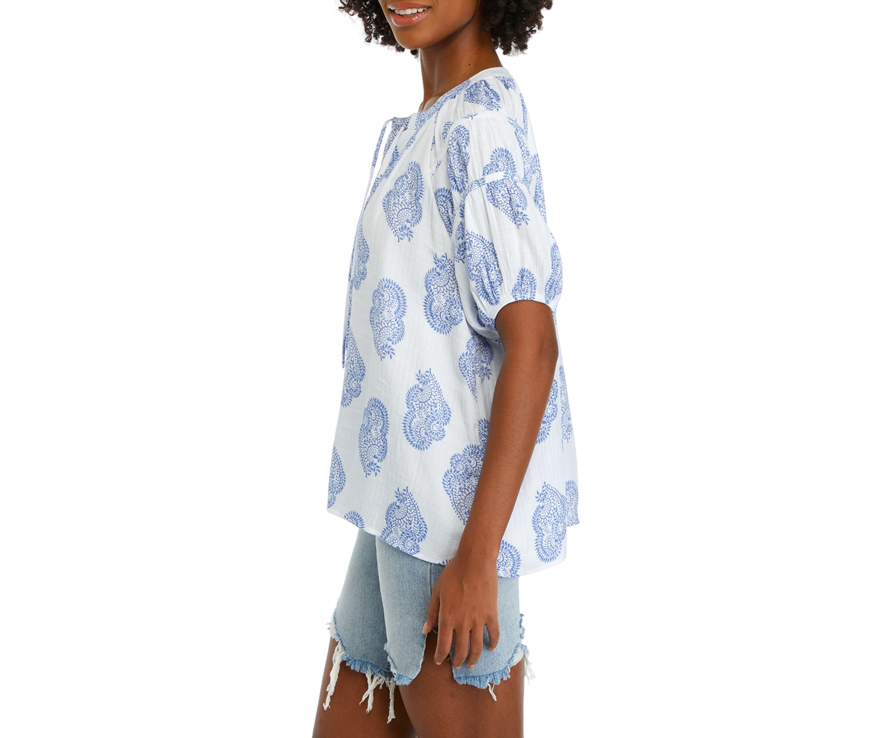 Womens Line Like Peasant Top