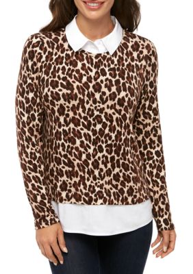 petite animal print tops