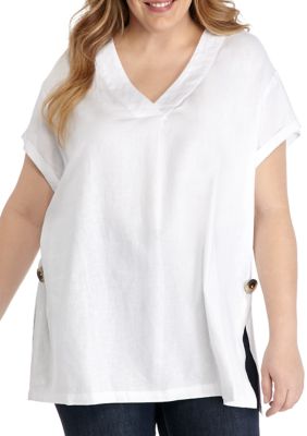 plus size linen tunics uk