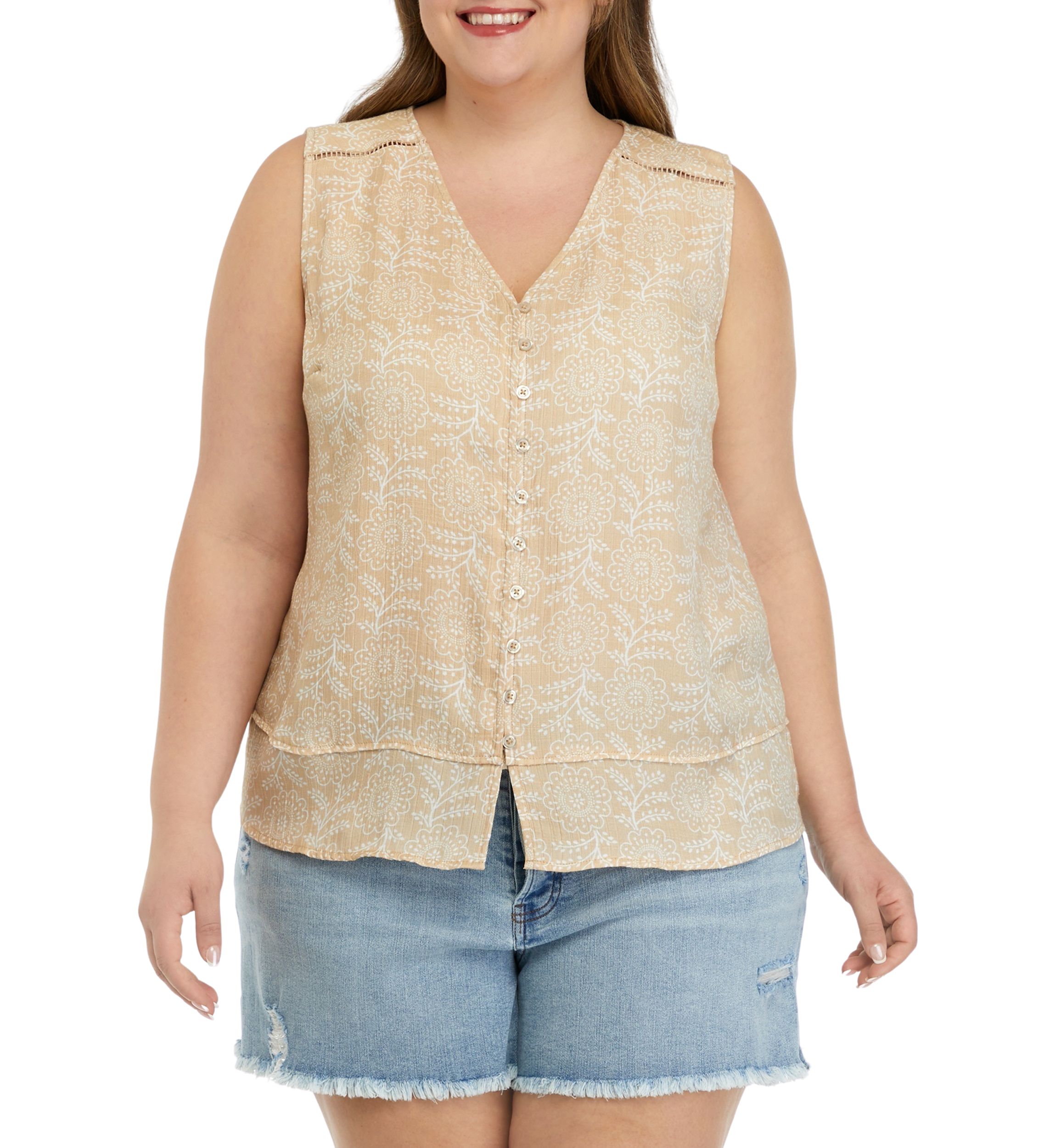 Plus Size Printed Tank 
