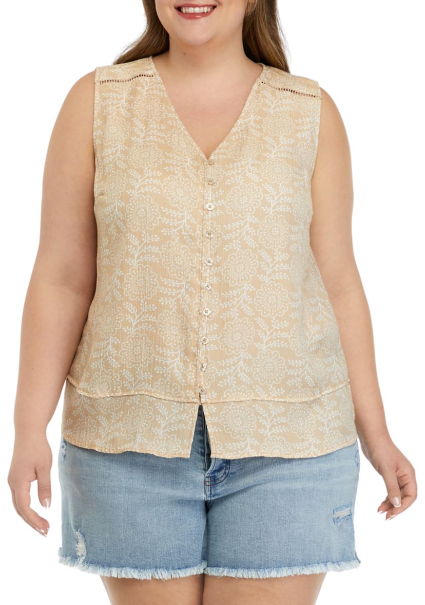 Plus Size Printed Tank 