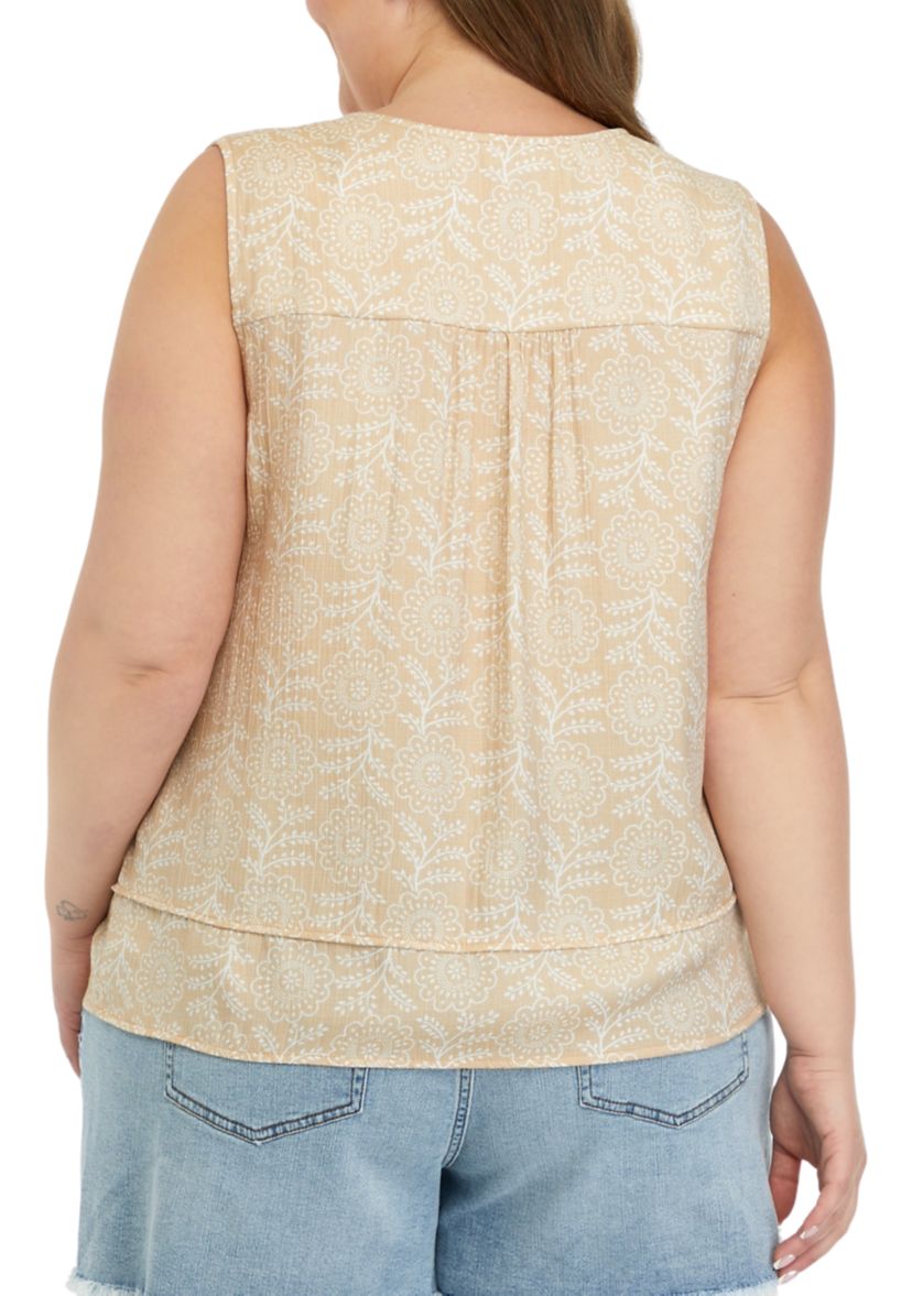 Plus Size Printed Tank 