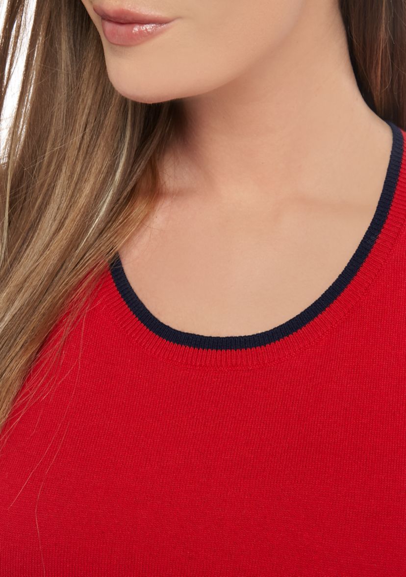 Womens Sleeveless Shell Sweater with Tipping 
