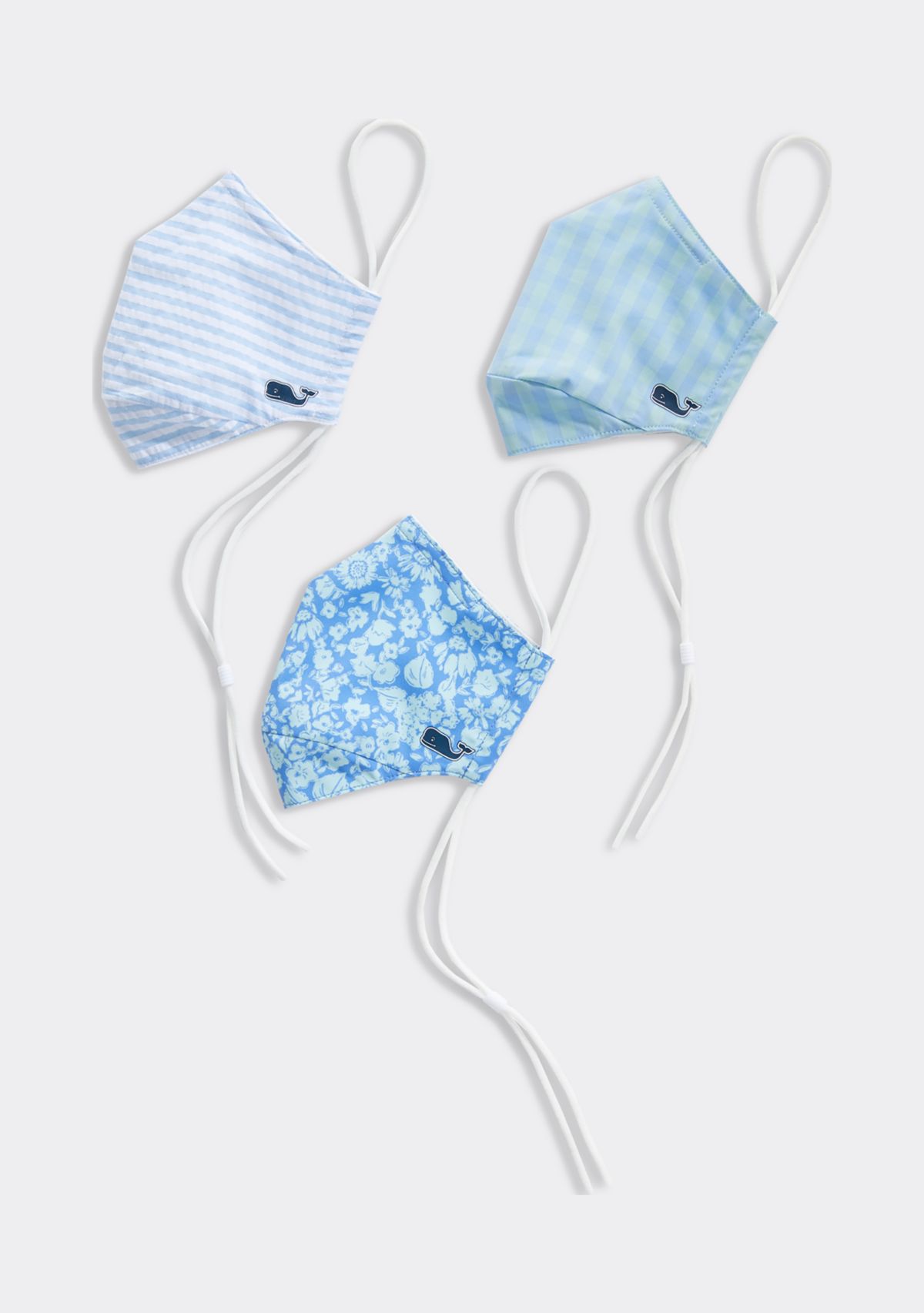 Adult 3 Pack Stripe, Floral and Gingham Face Masks 