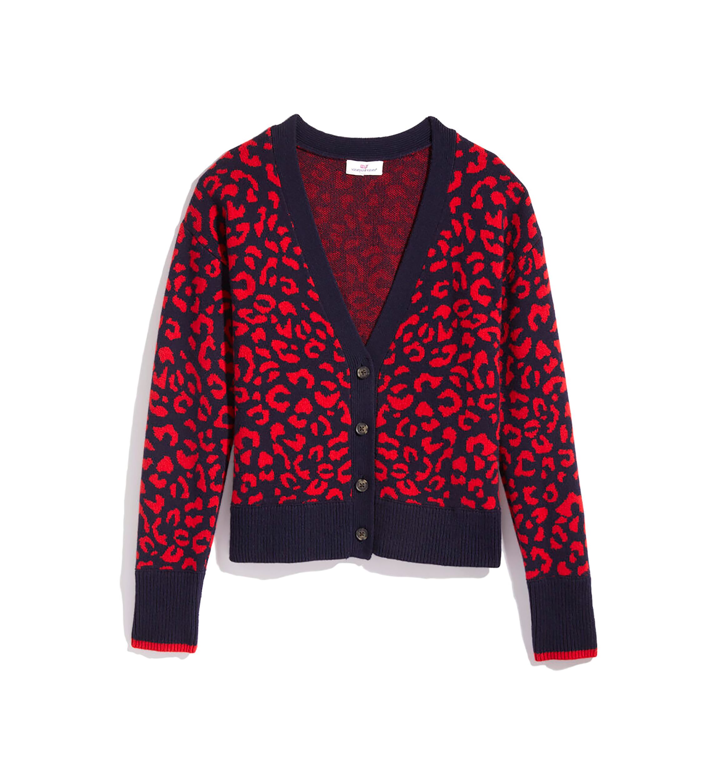 Womens Leopard Print Cardigan Sweater