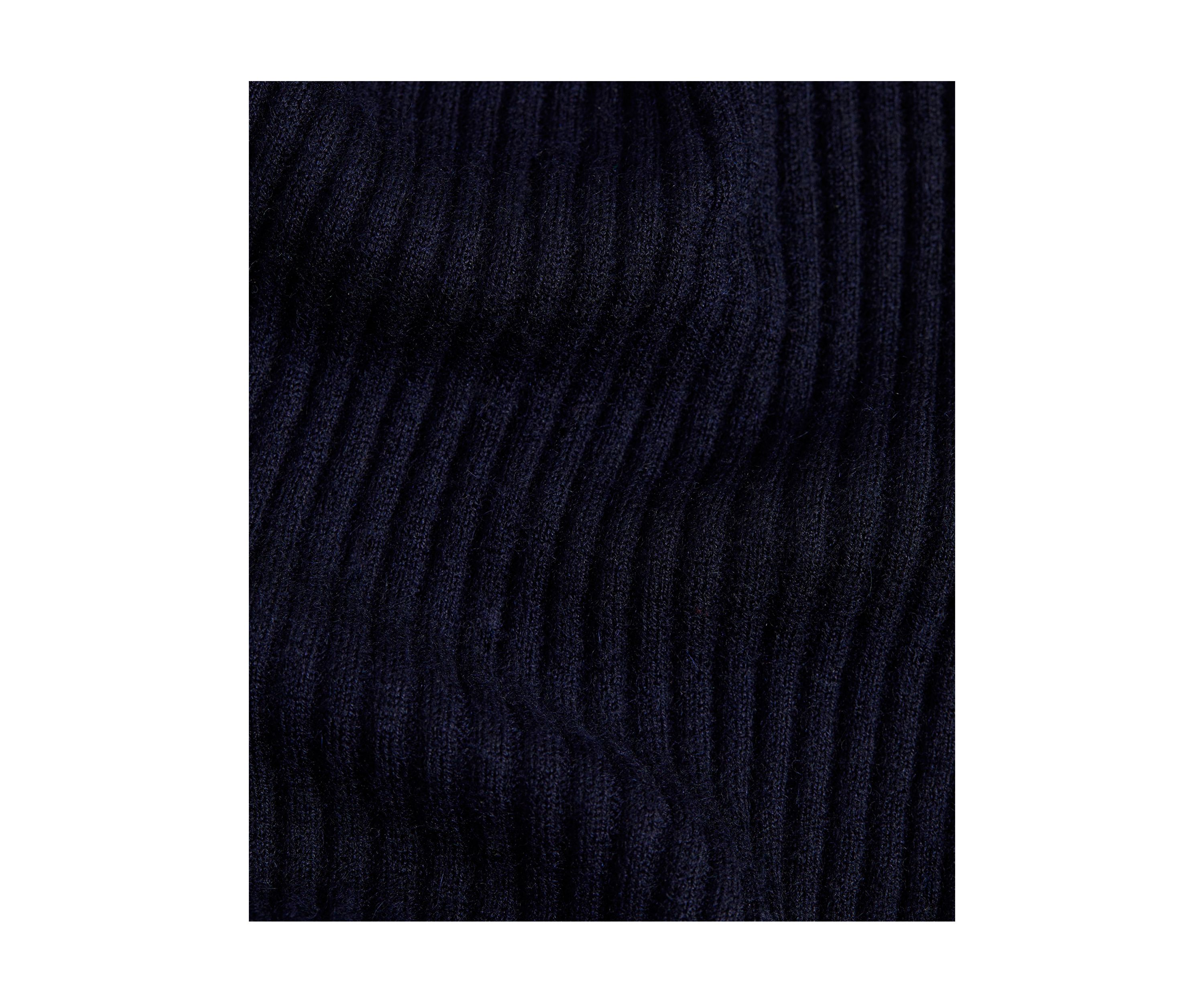 Tissue Weight Rib Tipped Mock Neck Sweater