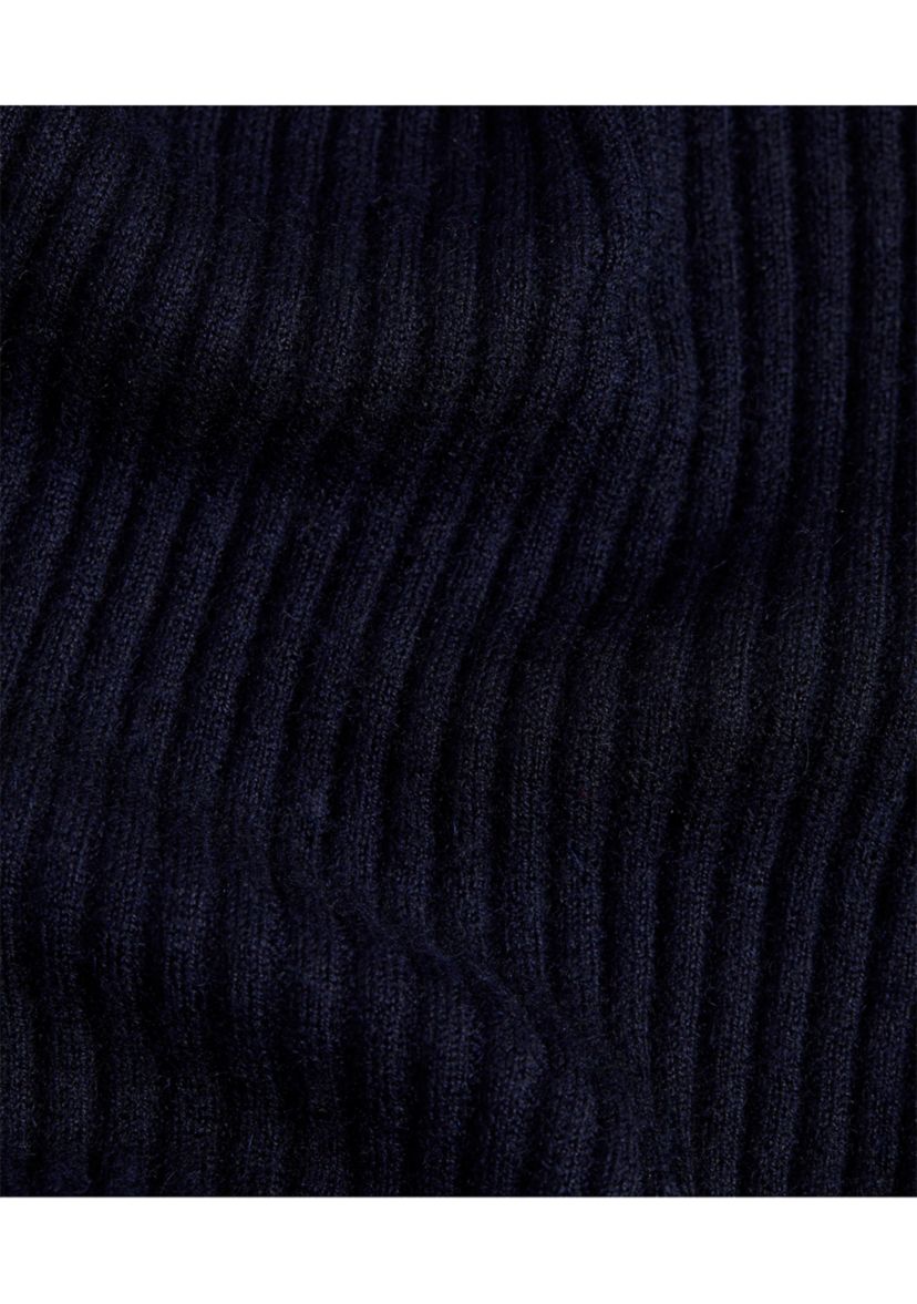 Tissue Weight Rib Tipped Mock Neck Sweater