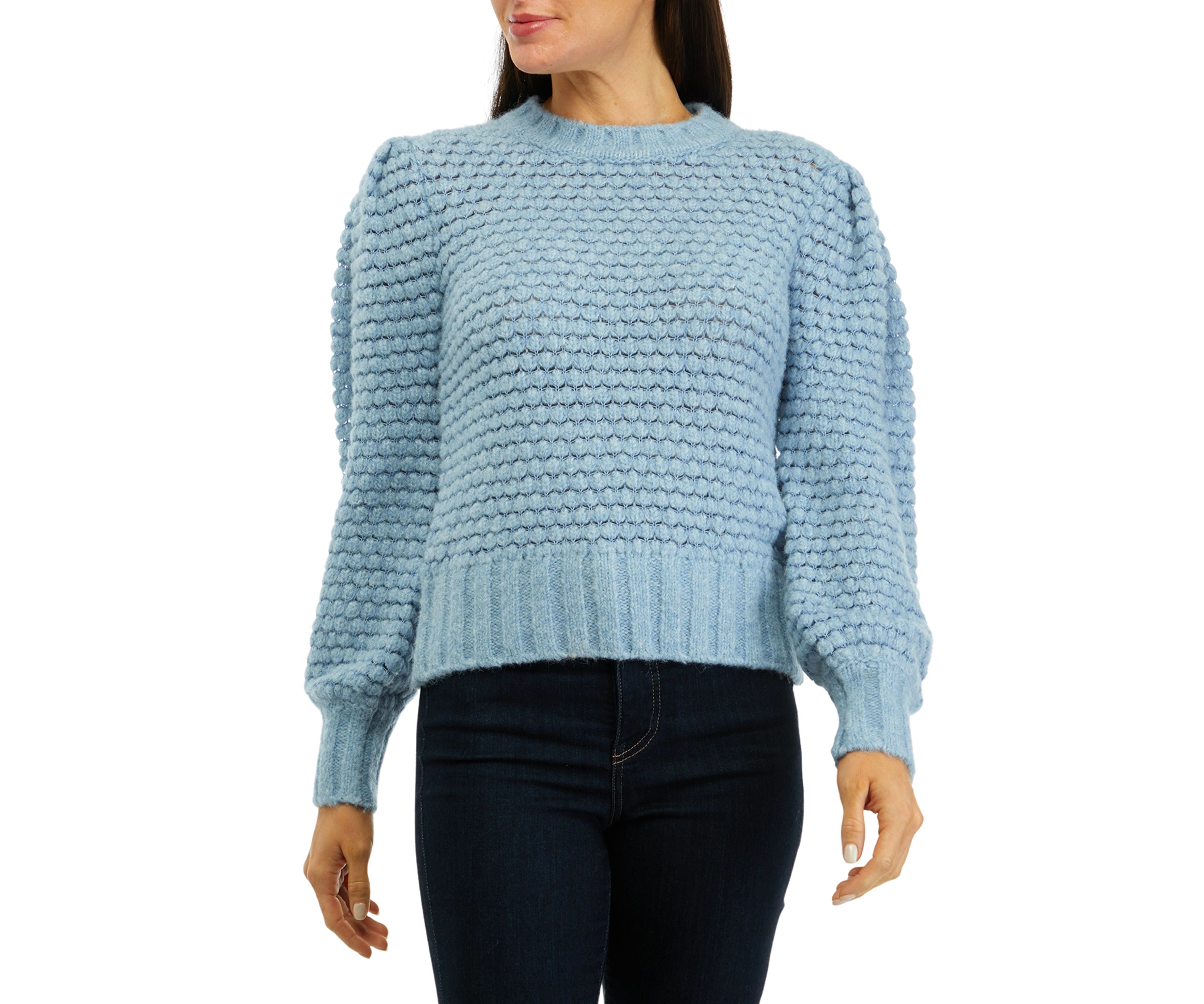 Womens Popcorn Stitched Sweater