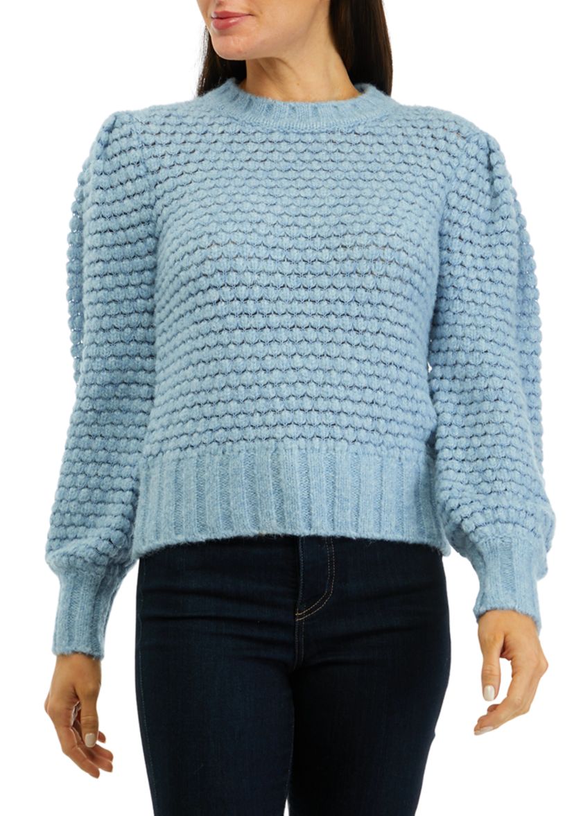 Womens Popcorn Stitched Sweater