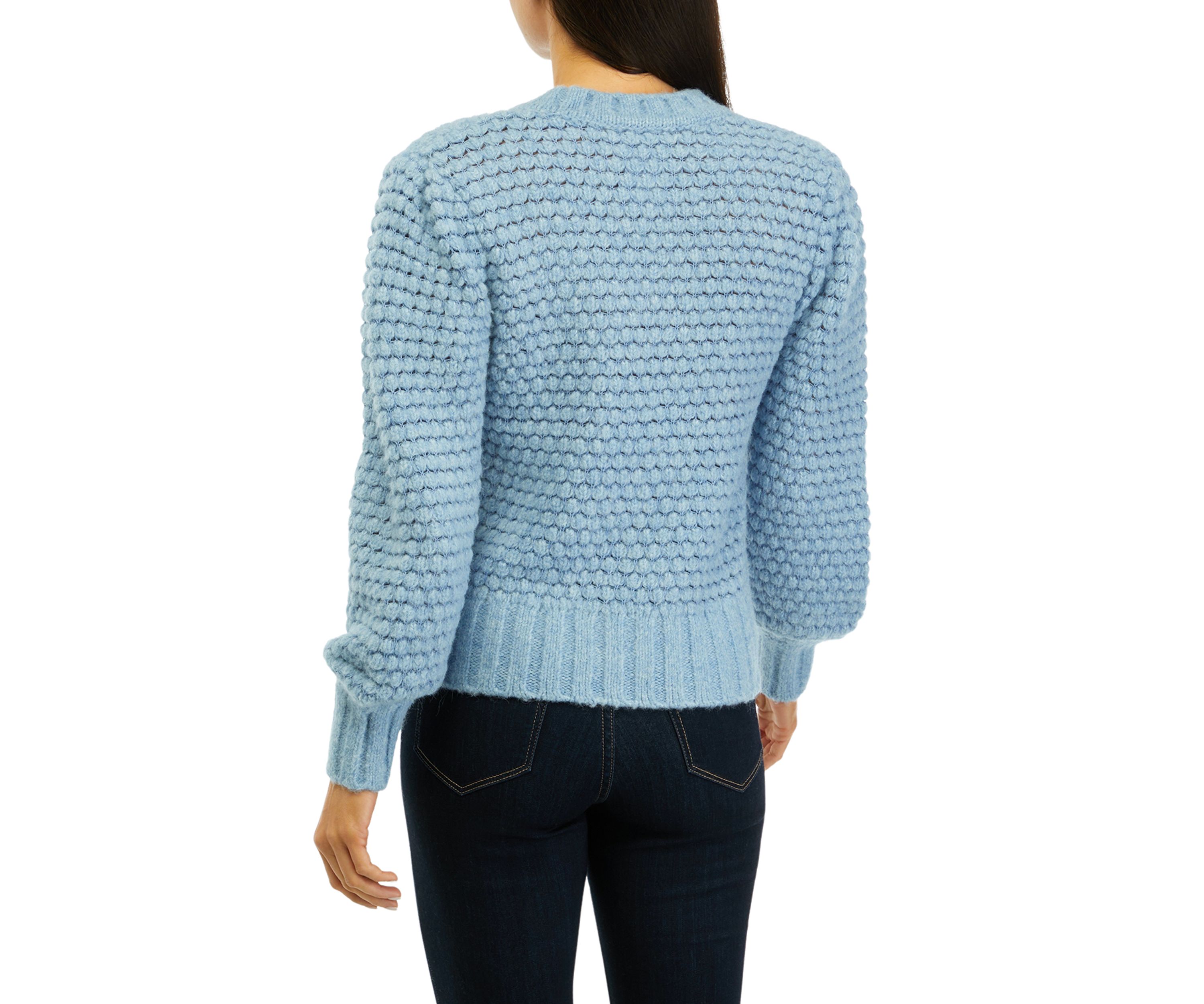 Womens Popcorn Stitched Sweater