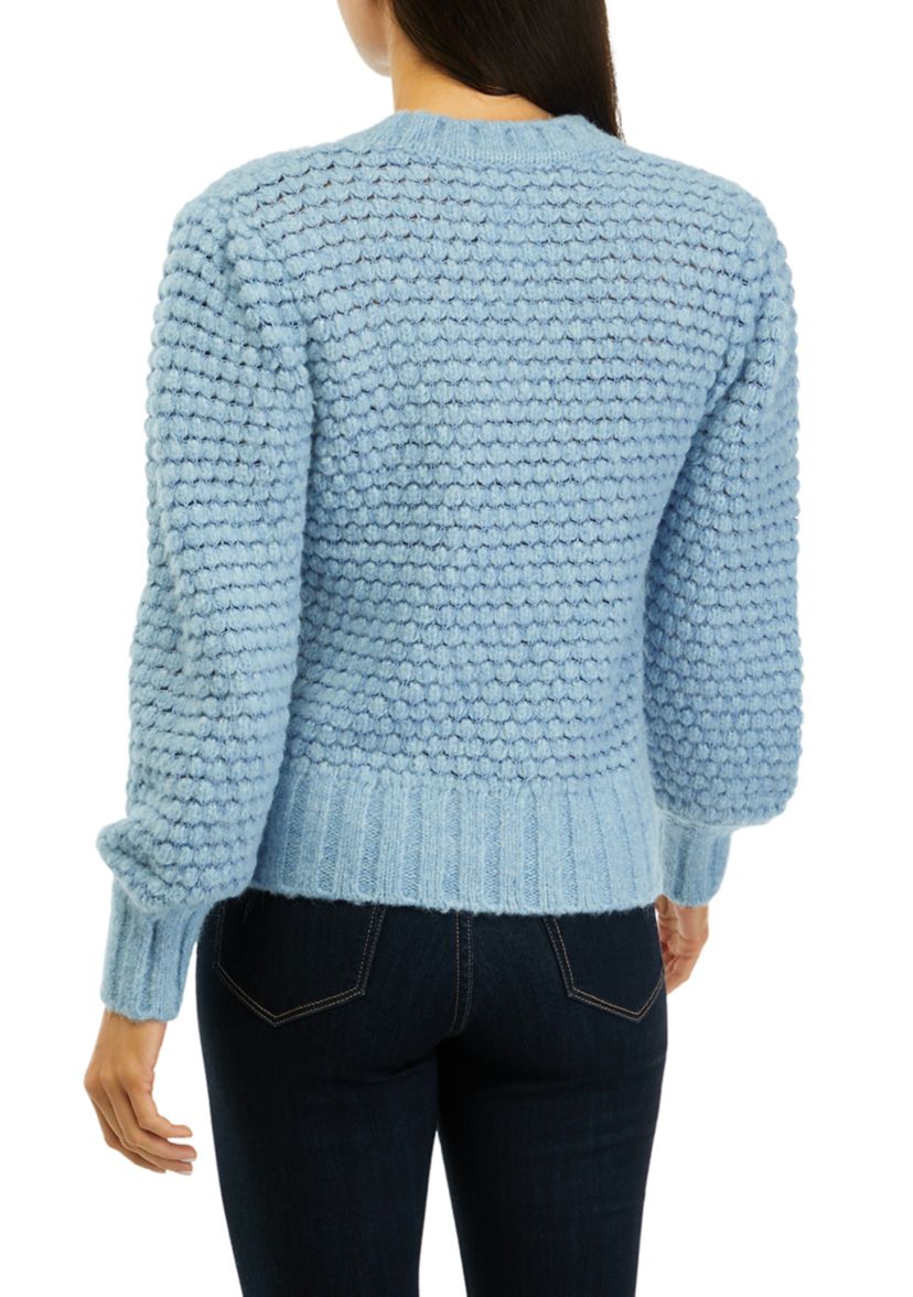 Womens Popcorn Stitched Sweater