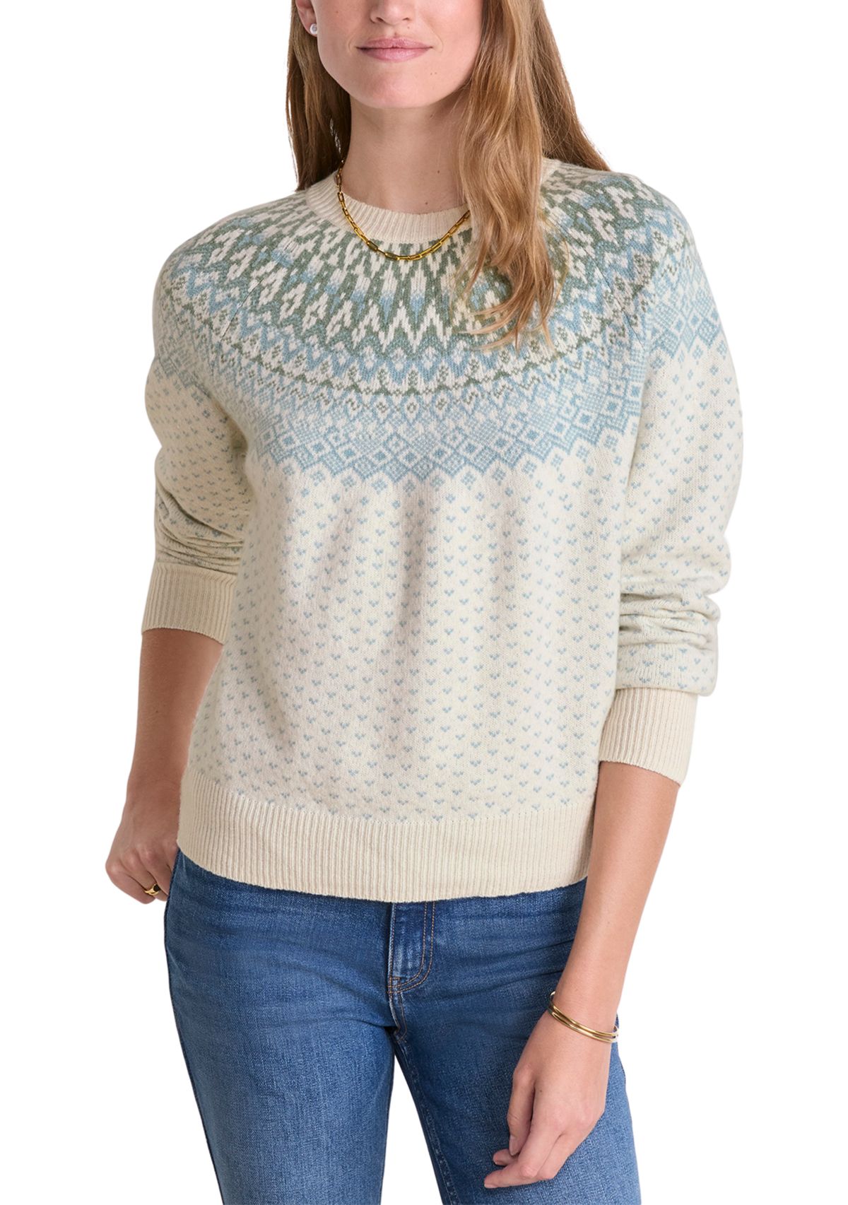 Womens Fair Isle Crew Sweater