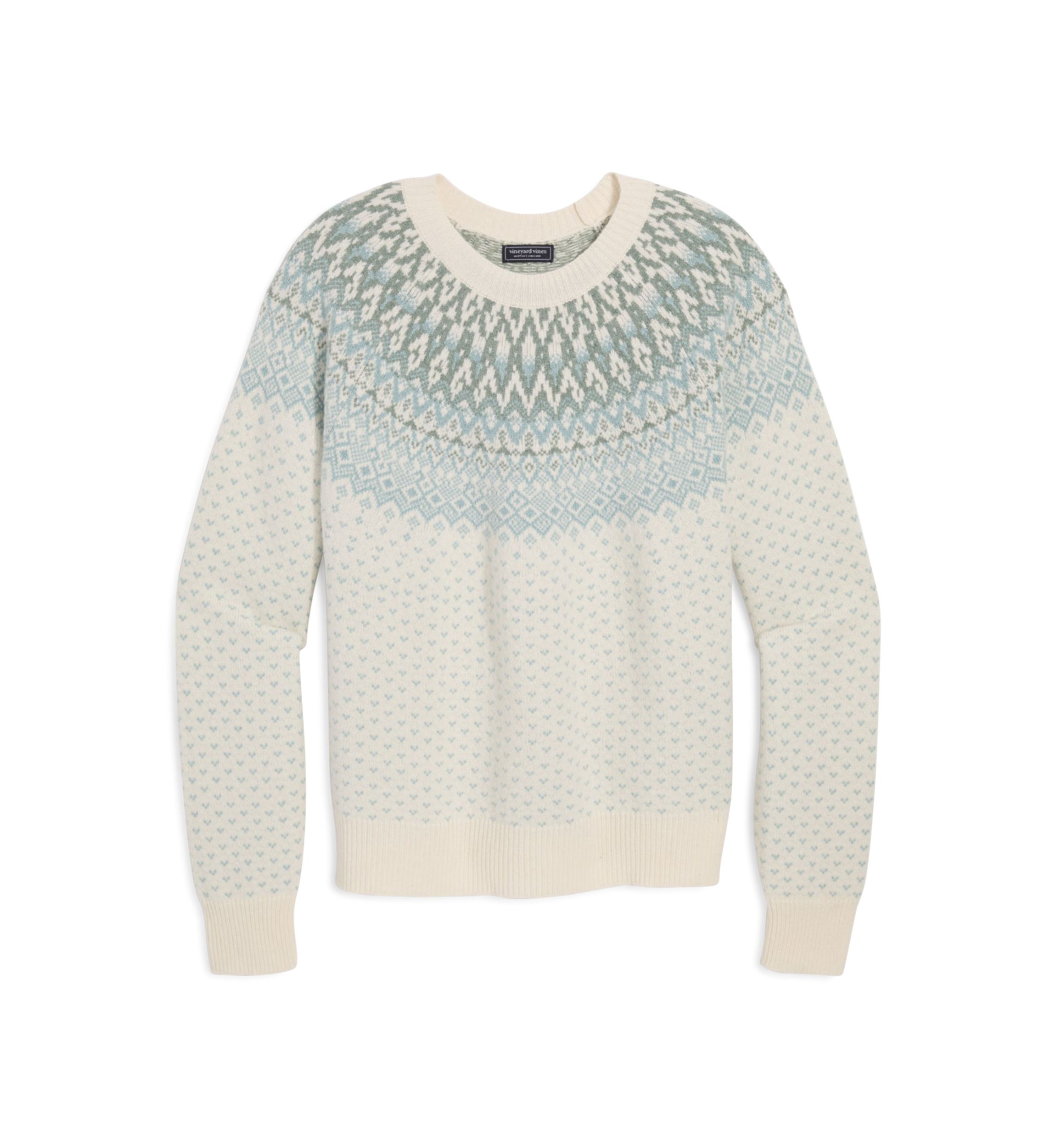 Womens Fair Isle Crew Sweater