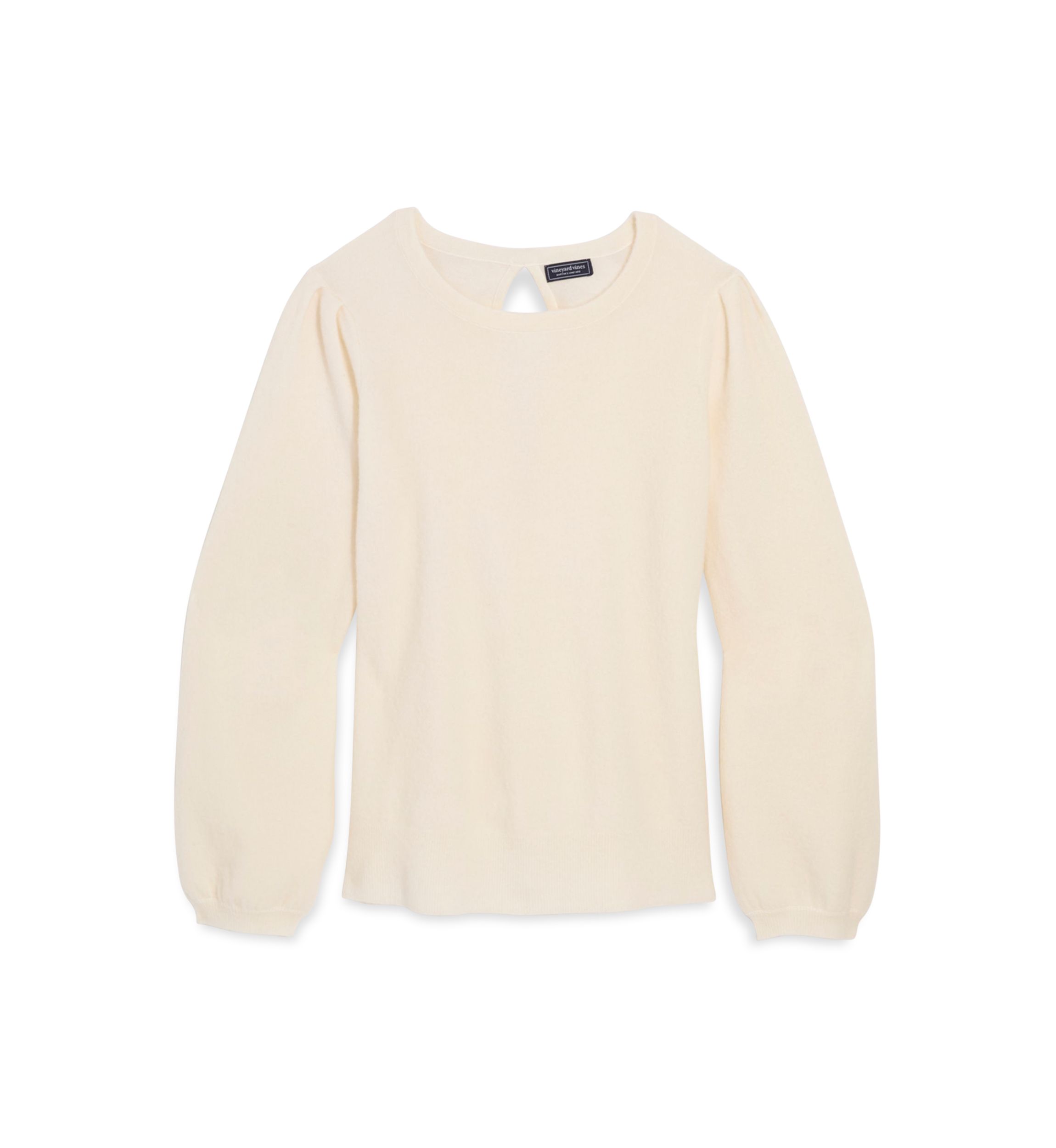 Womens Balloon Sleeve Bow Back Sweater 