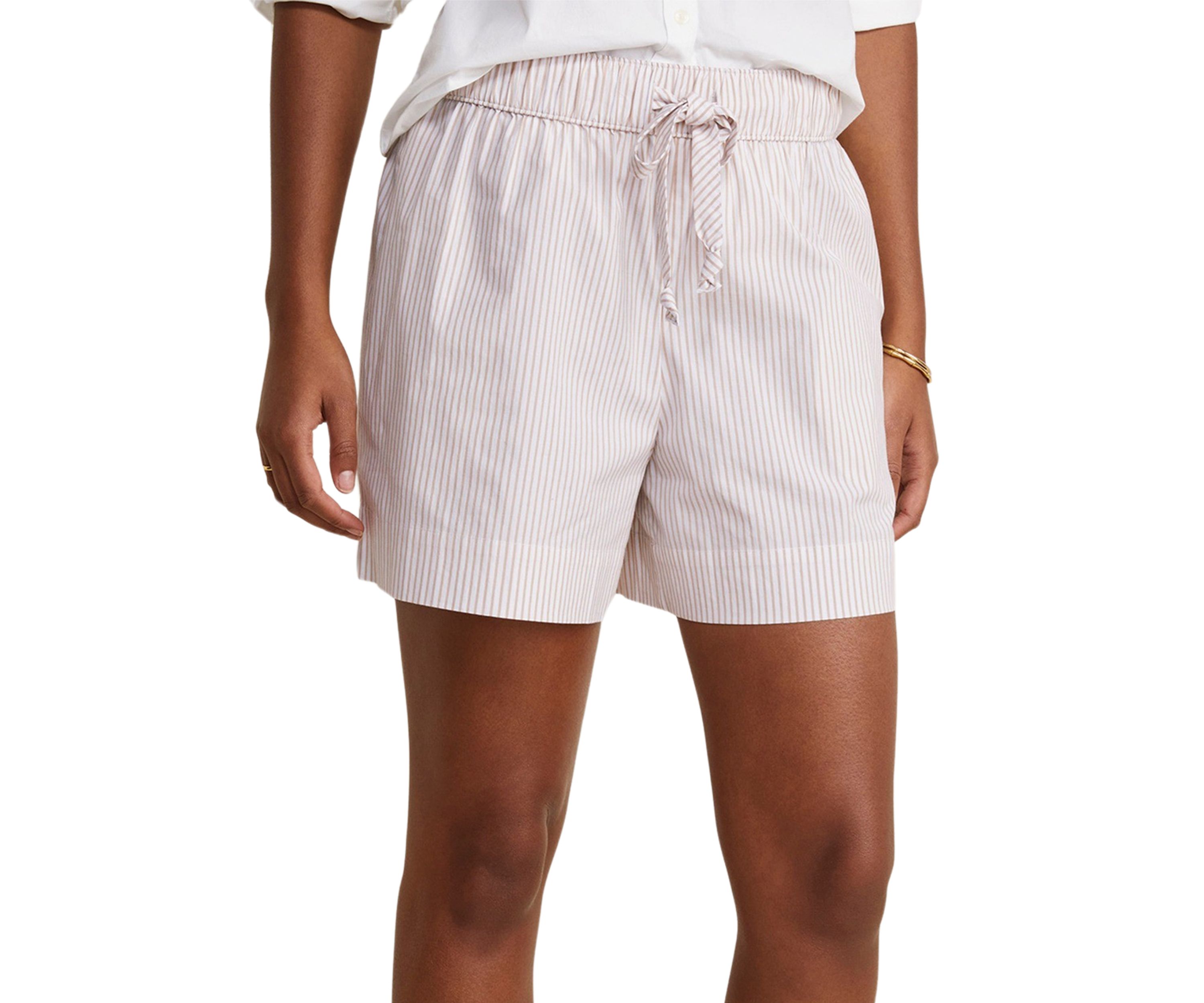 Womens Poplin Tie-Waist Shorts