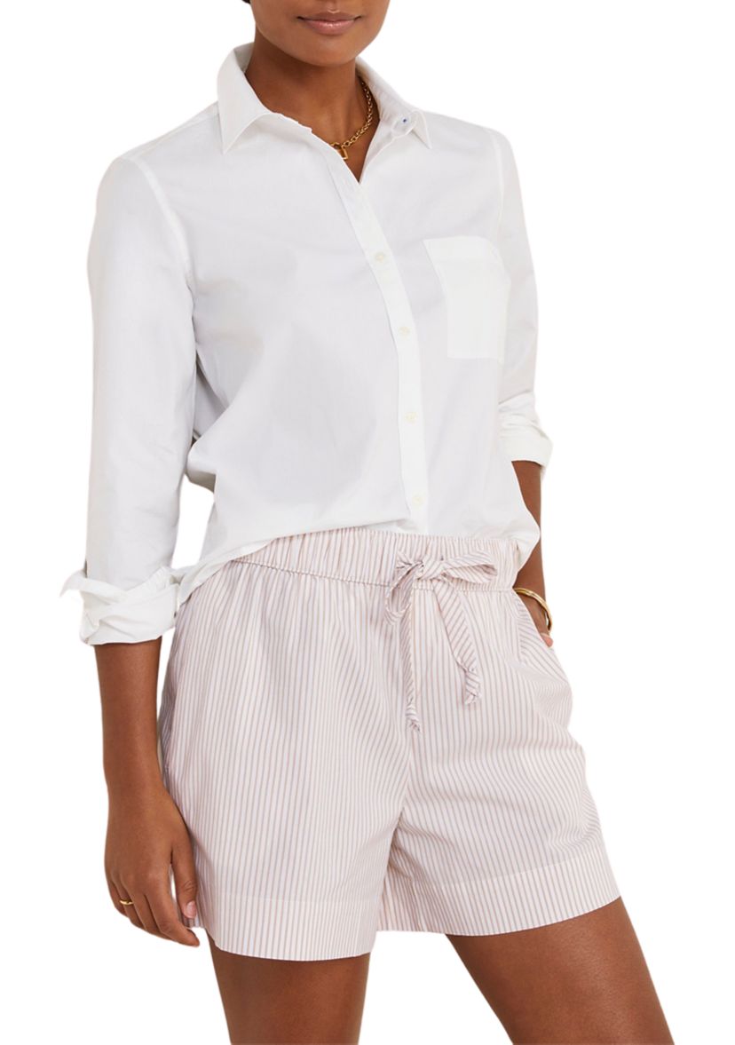 Womens Poplin Tie-Waist Shorts