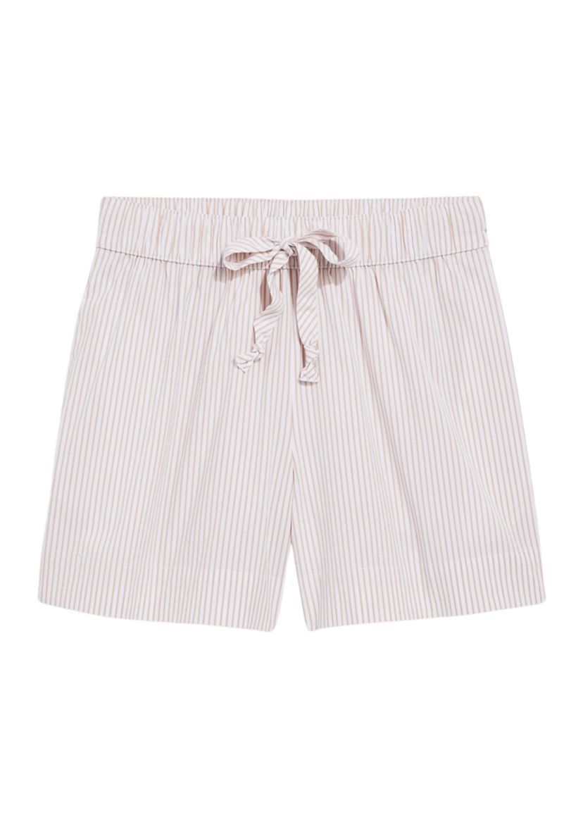 Womens Poplin Tie-Waist Shorts