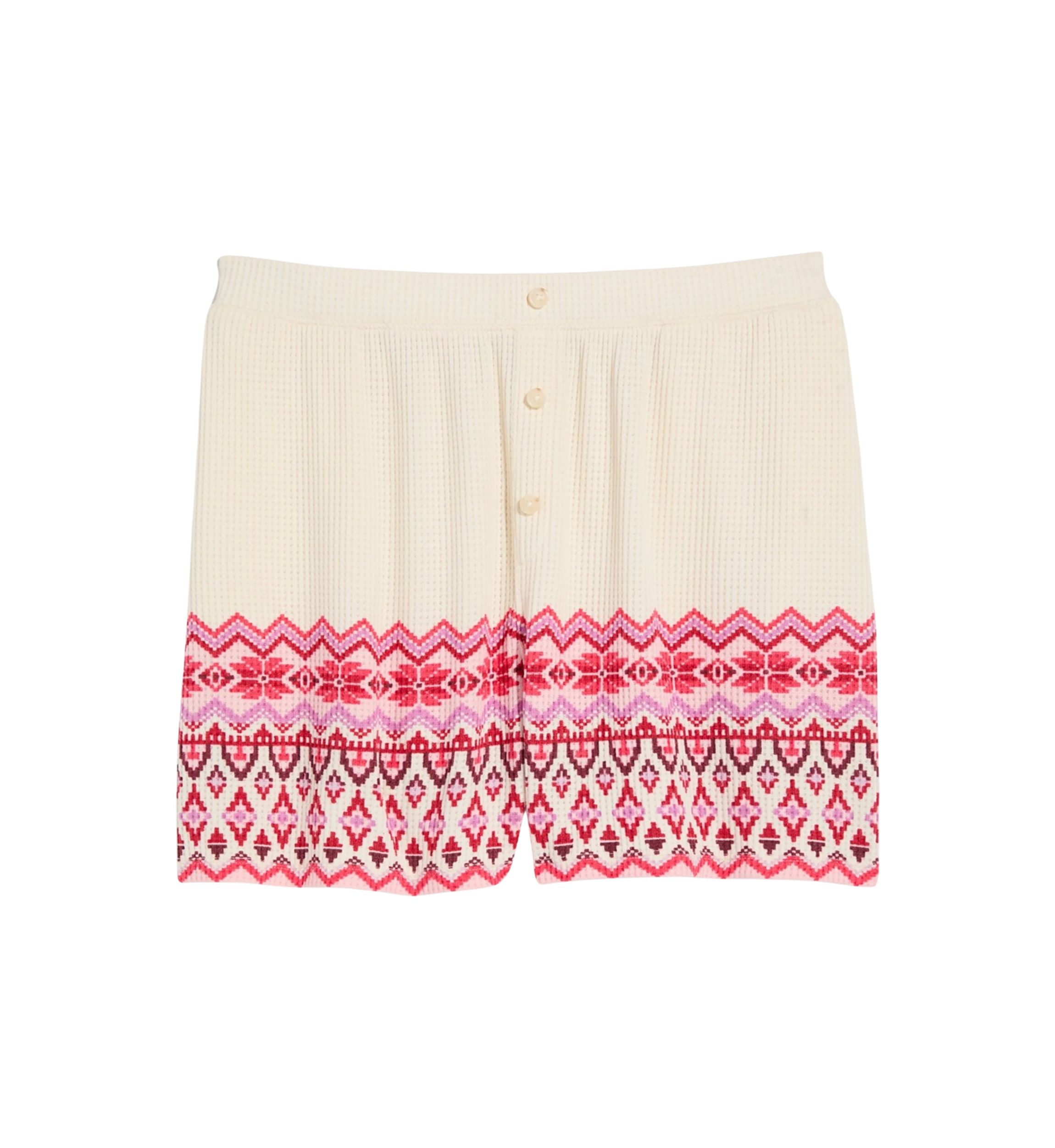 Womens Waffle Knit Fair Isle Shorts