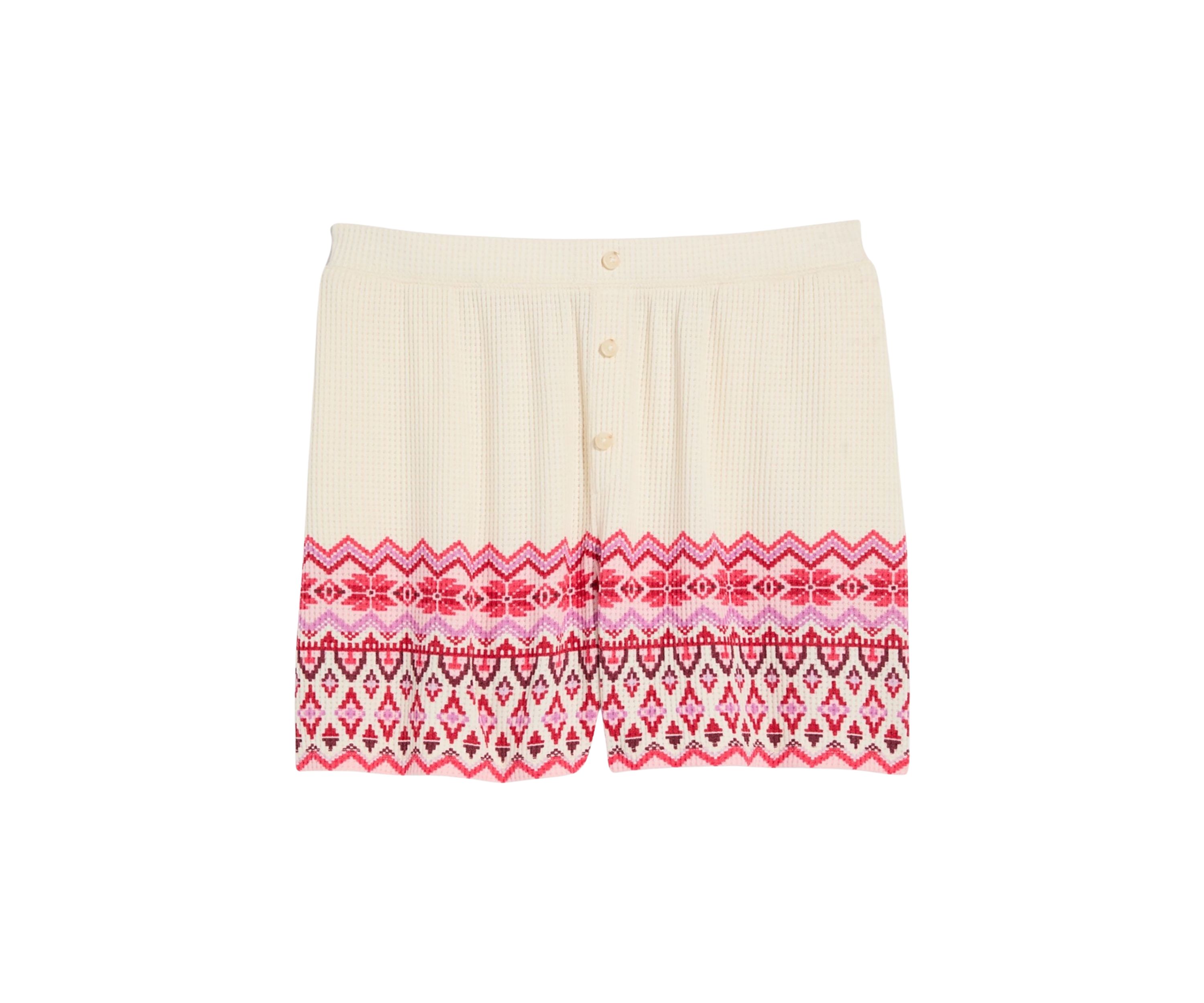 Womens Waffle Knit Fair Isle Shorts