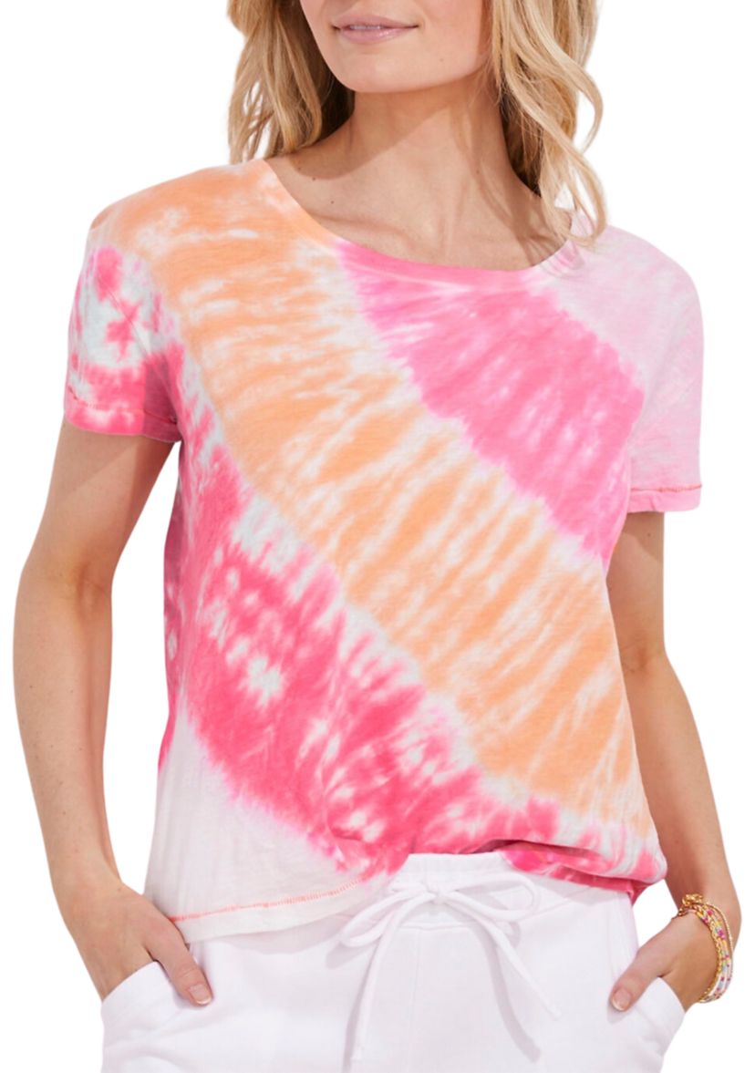 Womens Short Sleeve Tie Dye T-Shirt 