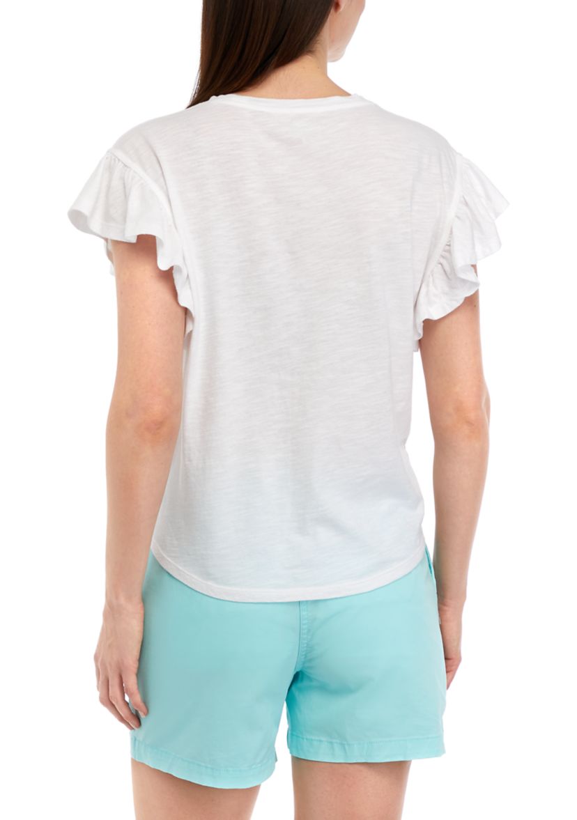 Womens Flutter Sleeve Surf T-Shirt