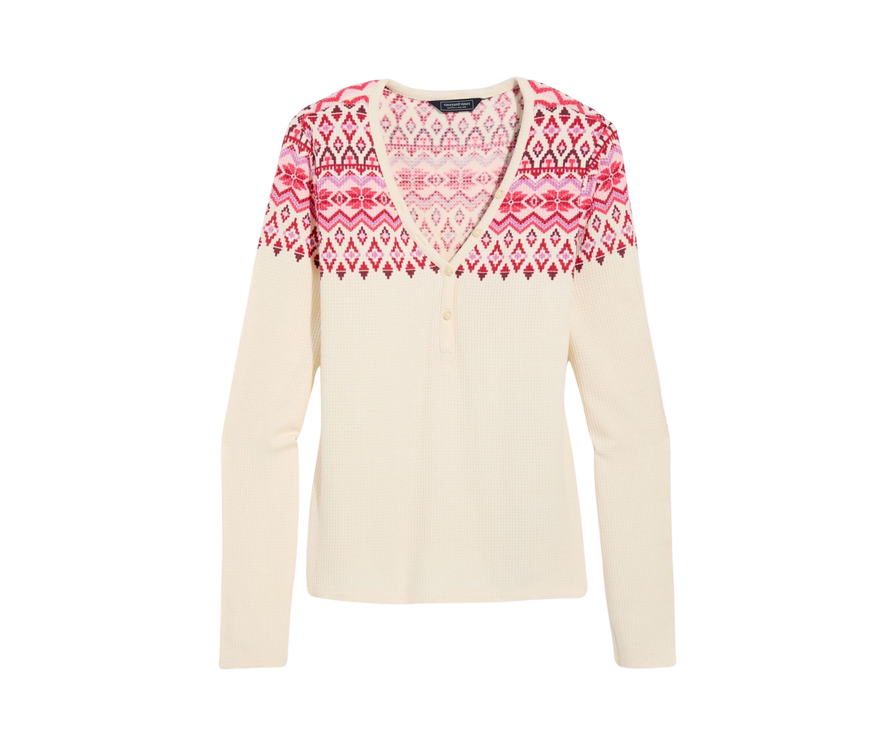 Womens Waffle Lounge Henley Shirt 