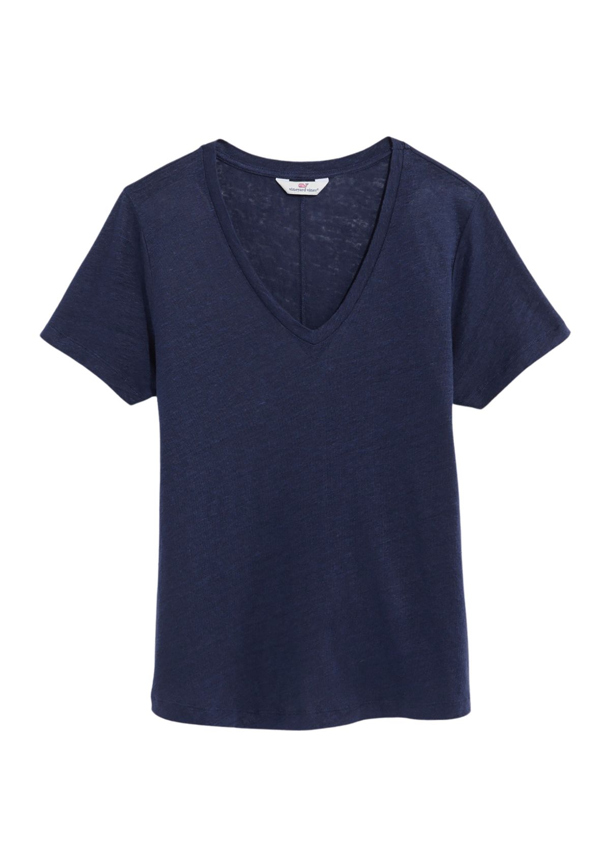 Womens Linen V-Neck T-Shirt
