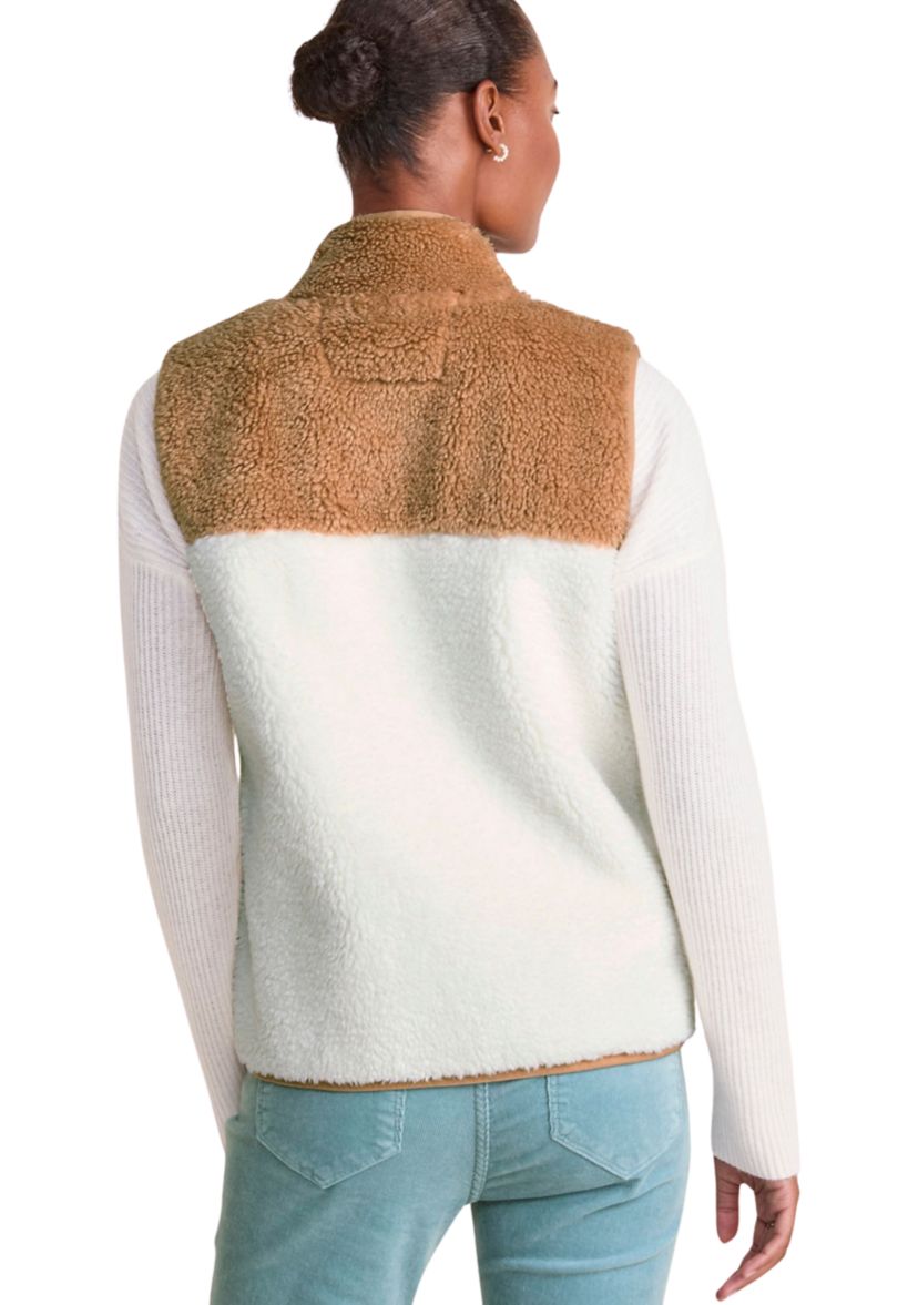 Womens Color Block Sherpa Vest 