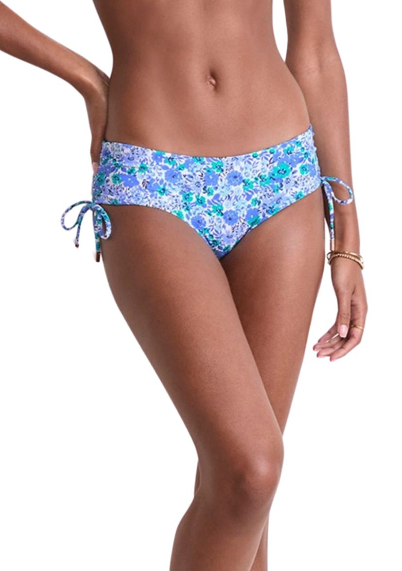 Womens Floral Print Adjustable Drawstring Swim Boyshorts