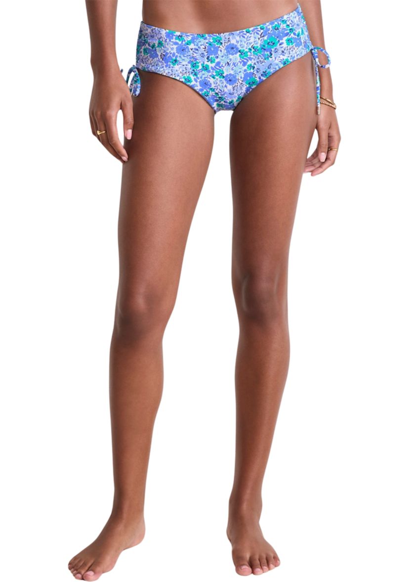 Womens Floral Print Adjustable Drawstring Swim Boyshorts