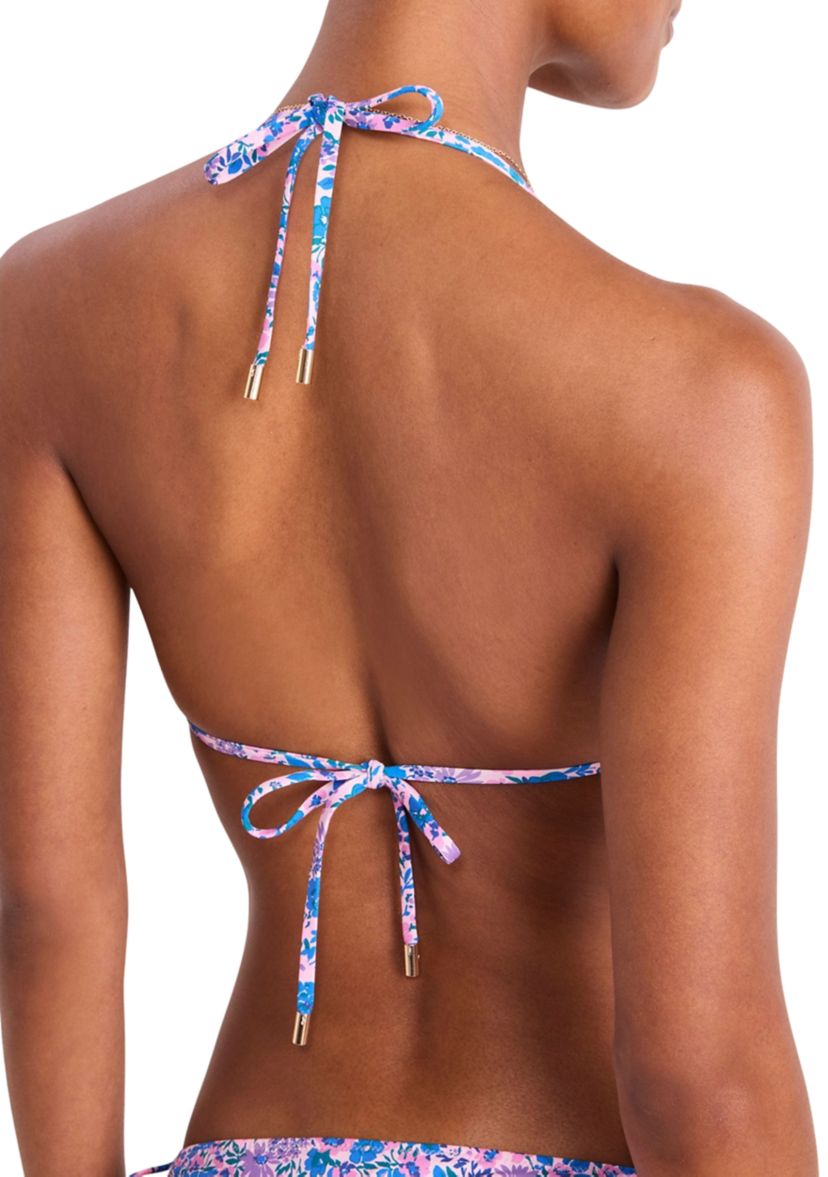 Floral String Triangle Bikini Swim Top