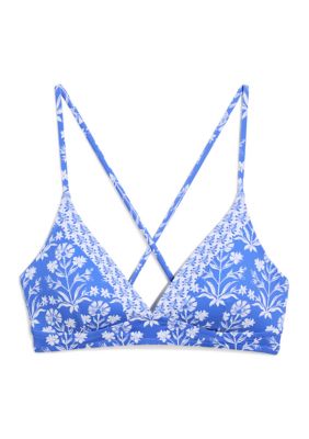 Vineyard Vines Women's Printed Banded Cross Back Bikini Swim Top, XL