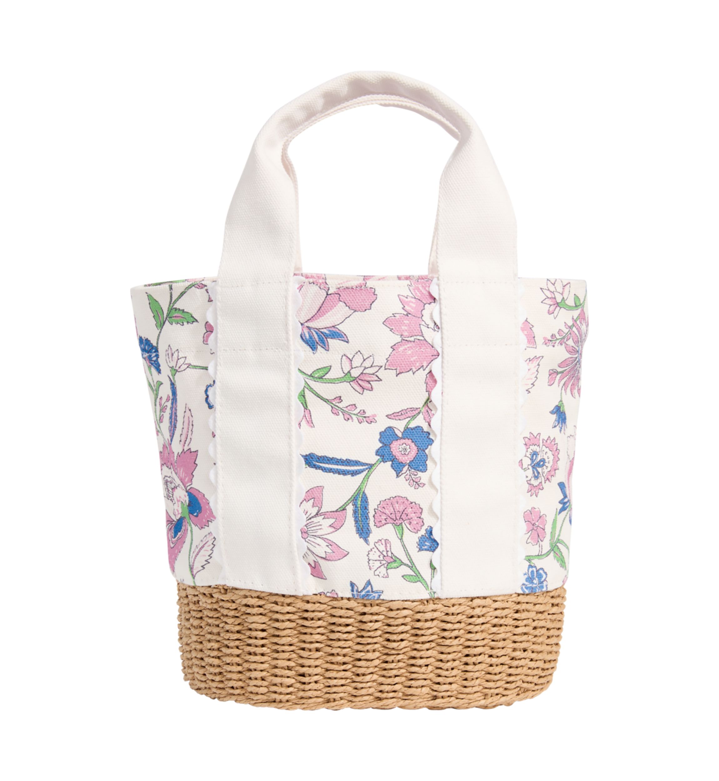 Wicker Base Bucket Bag 