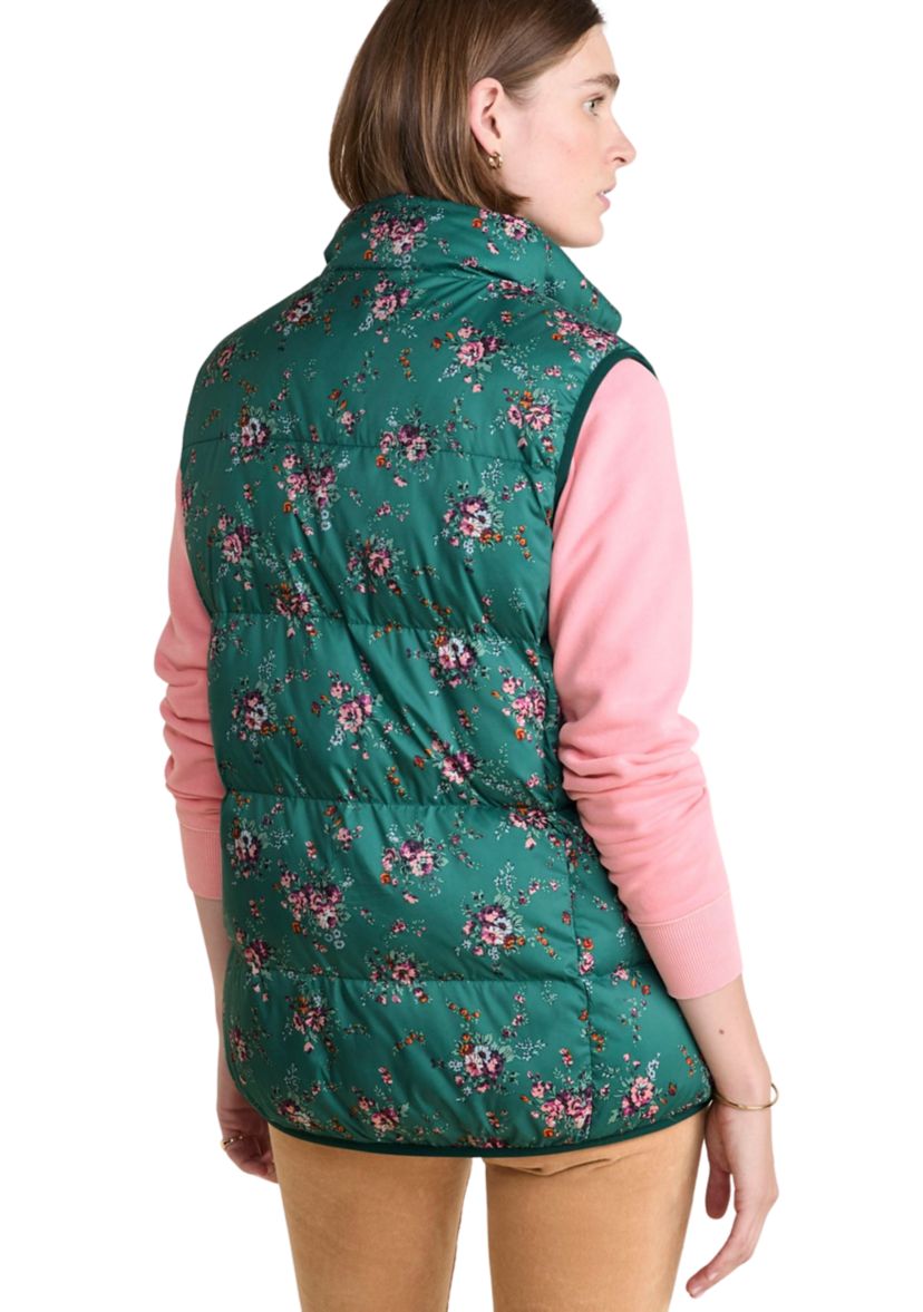 Womens Floral Printed Puffer Vest