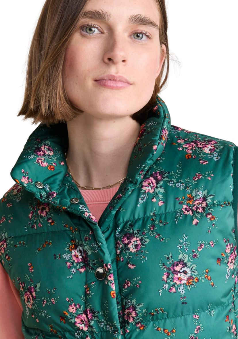 Womens Floral Printed Puffer Vest