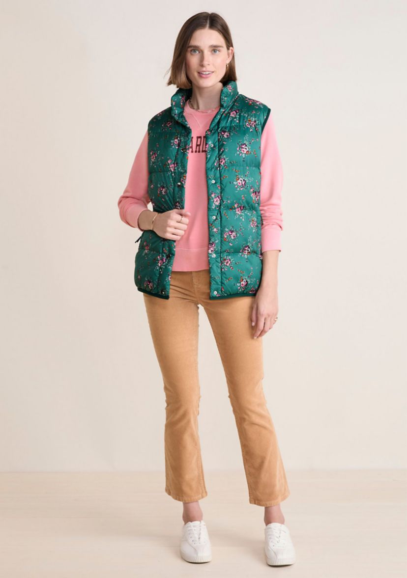 Womens Floral Printed Puffer Vest