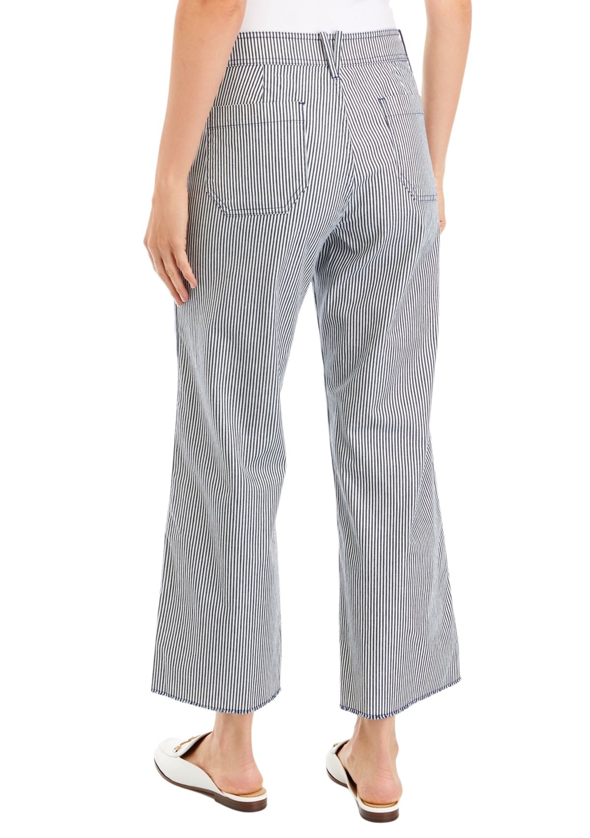 Womens High Rise Mariner Striped Cropped Pants