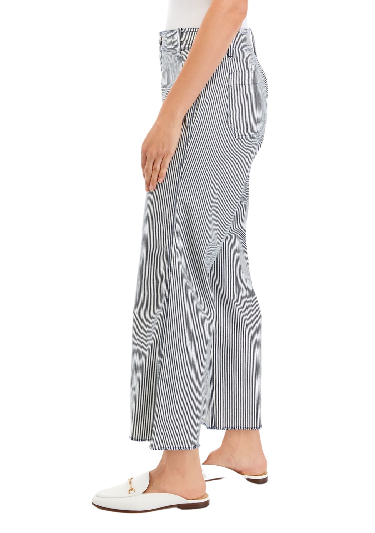 Womens High Rise Mariner Striped Cropped Pants