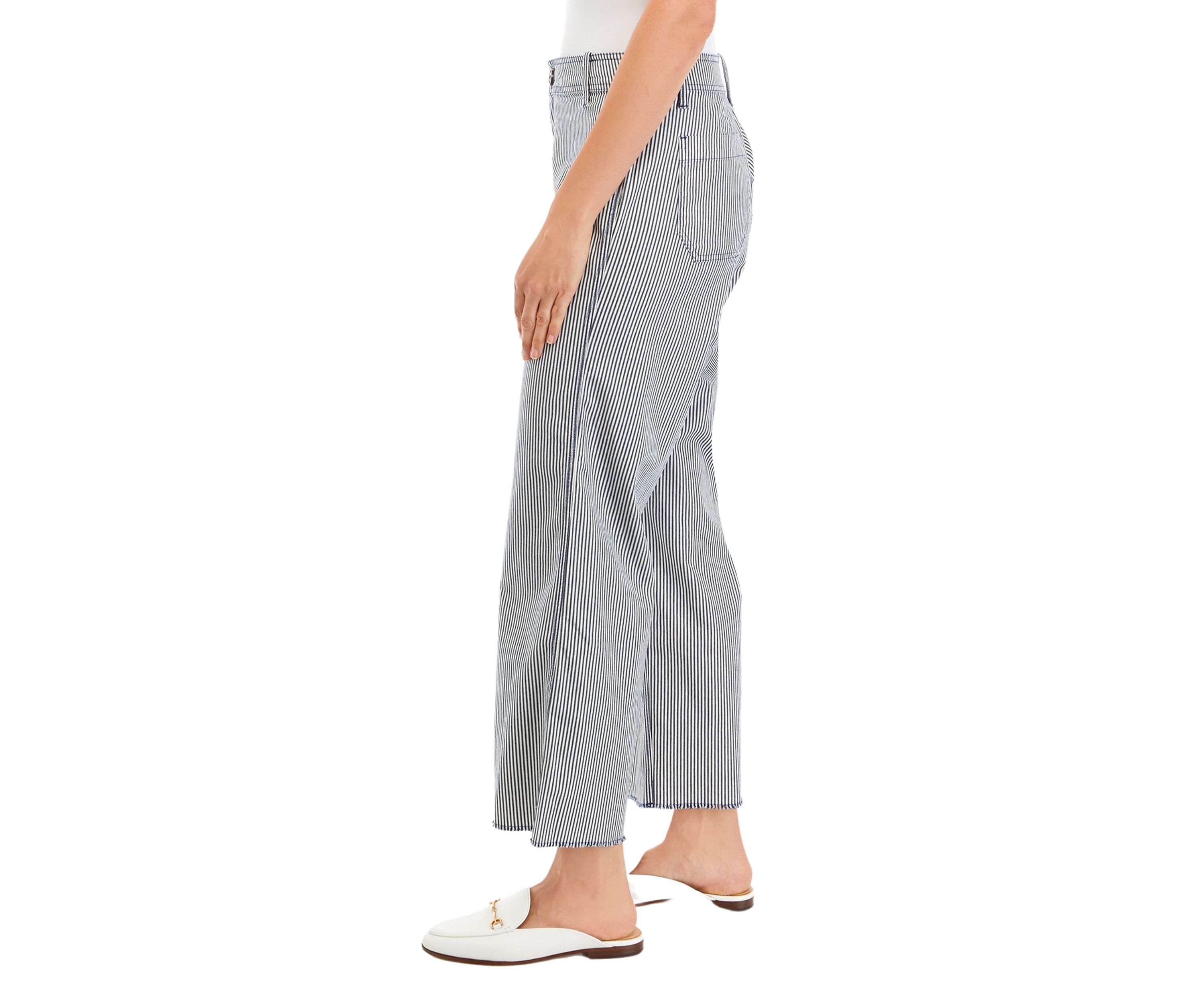 Womens High Rise Mariner Striped Cropped Pants