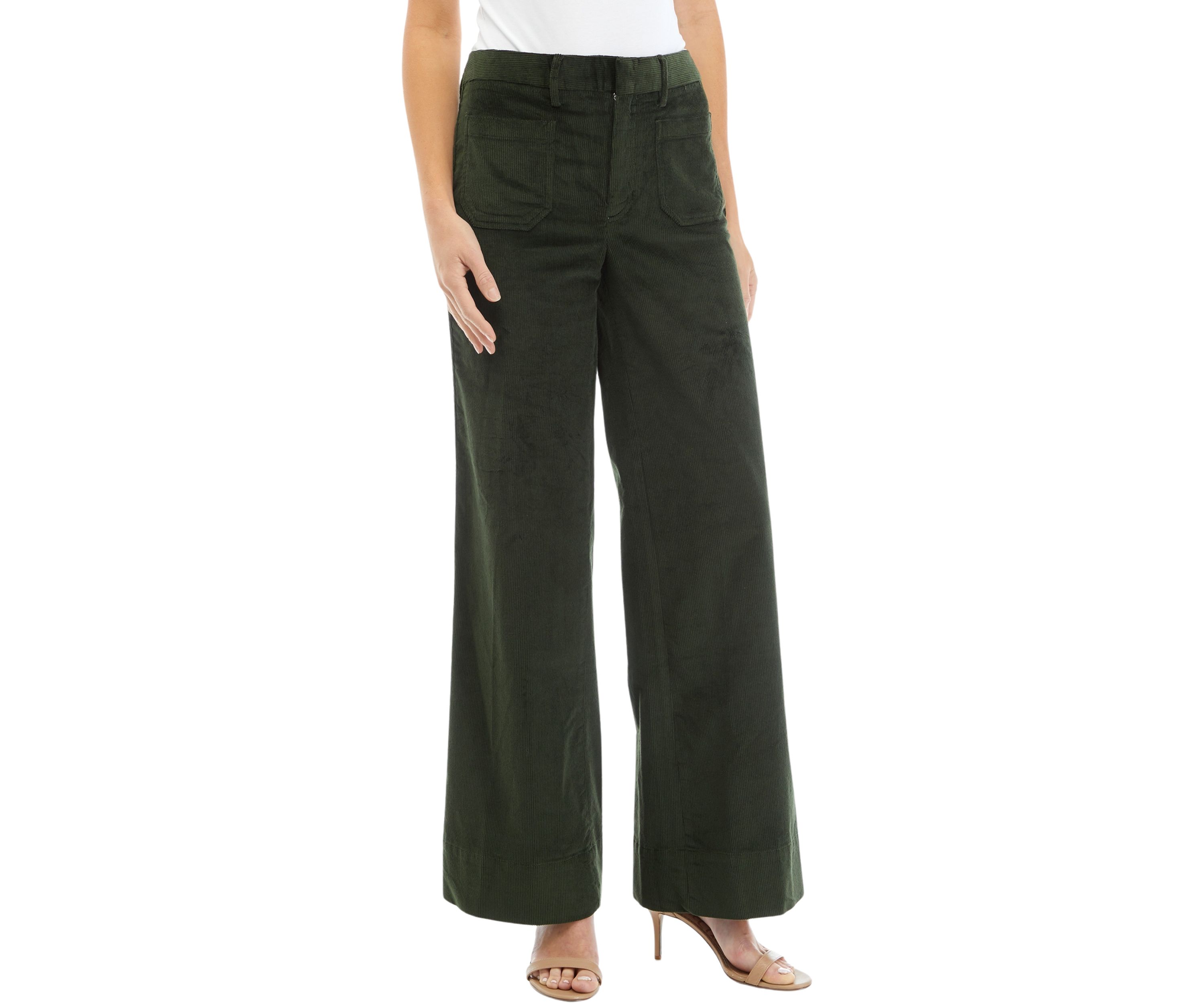 Womens High Waist Wide Leg Corduroy Pants