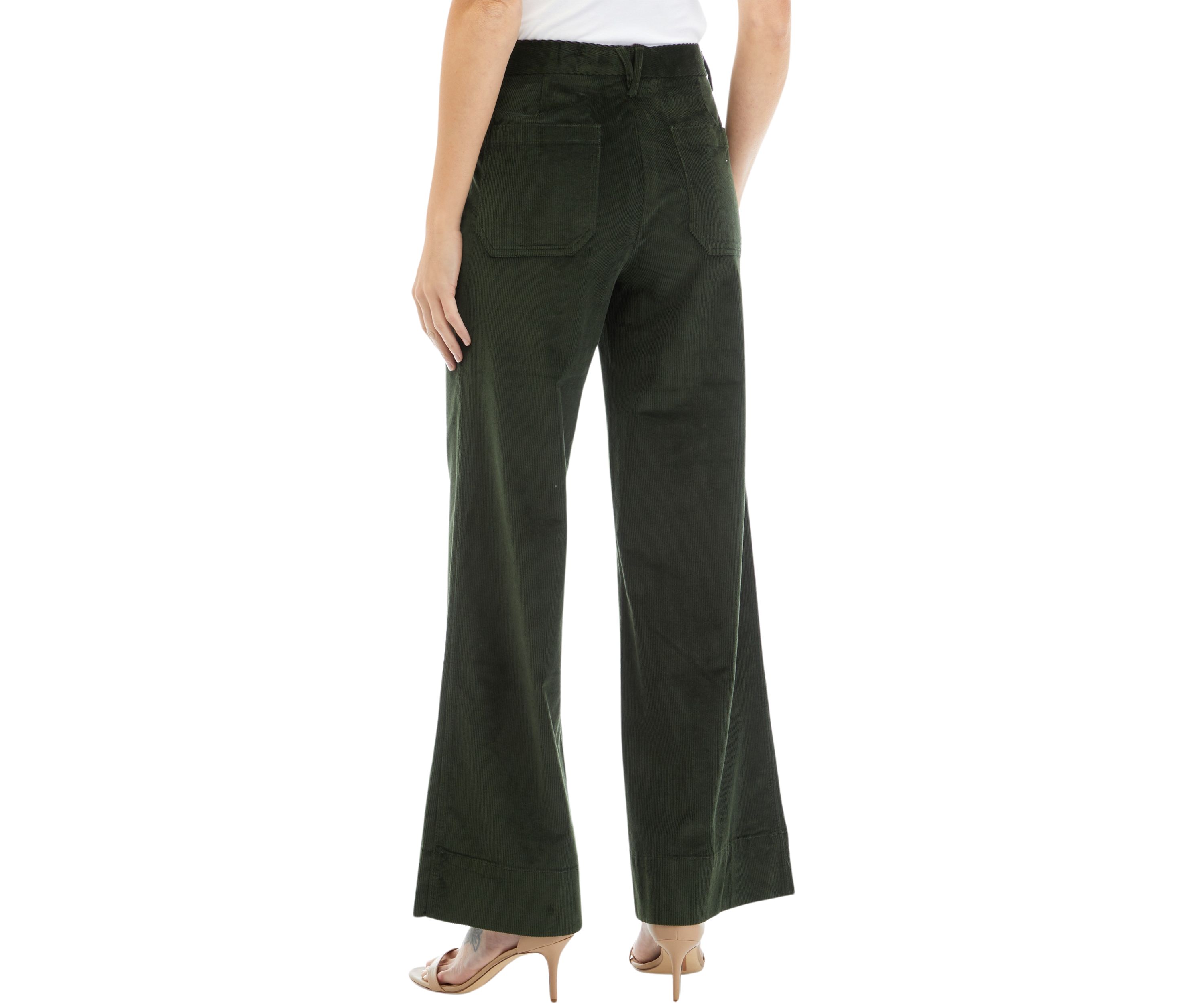 Womens High Waist Wide Leg Corduroy Pants