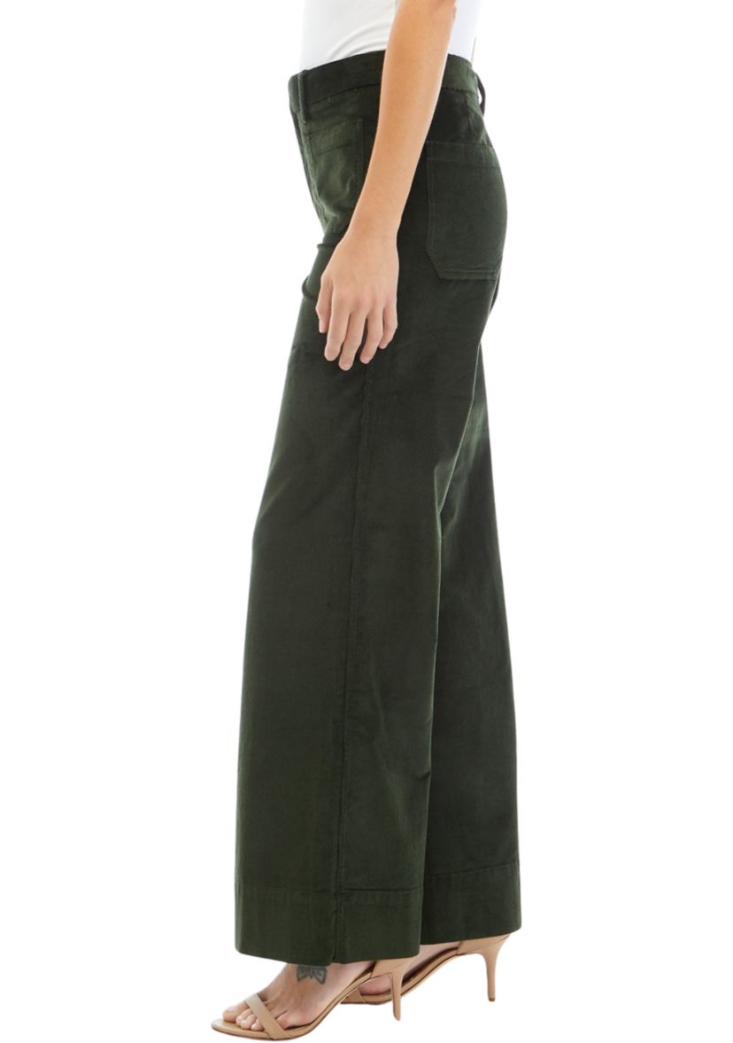 Womens High Waist Wide Leg Corduroy Pants