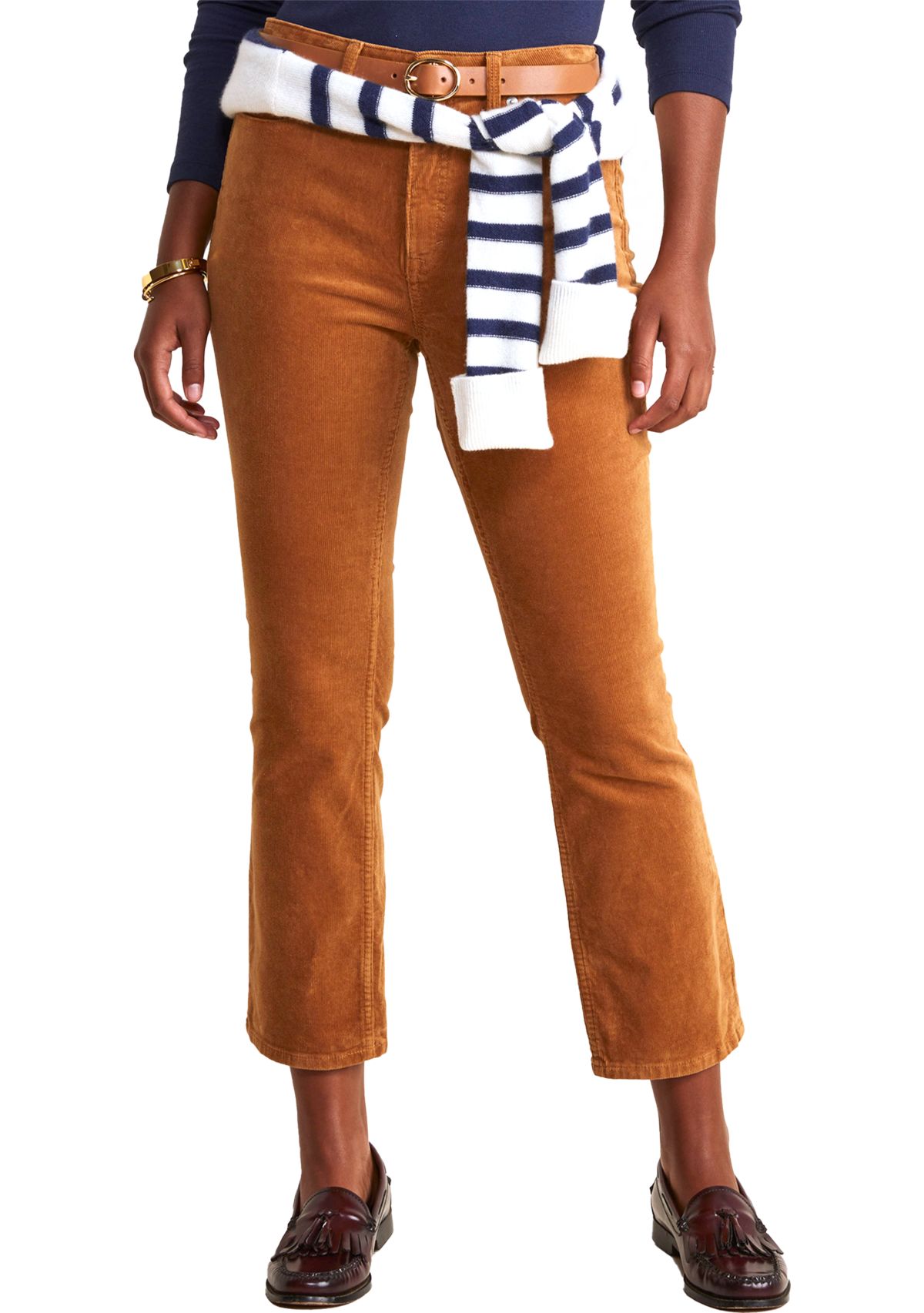 Mid-Rise Kick Flare Corduroy Pants