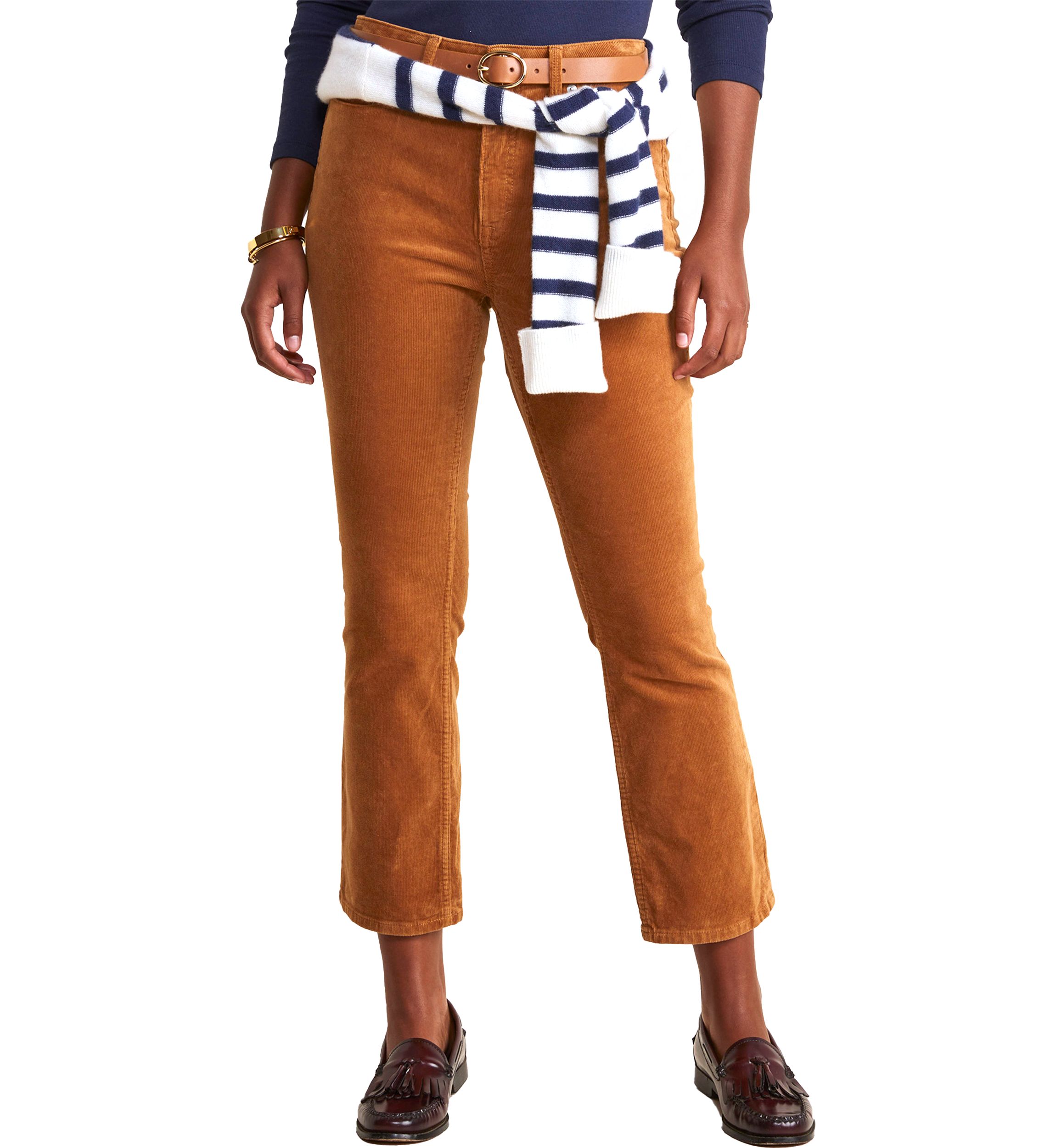 Mid-Rise Kick Flare Corduroy Pants