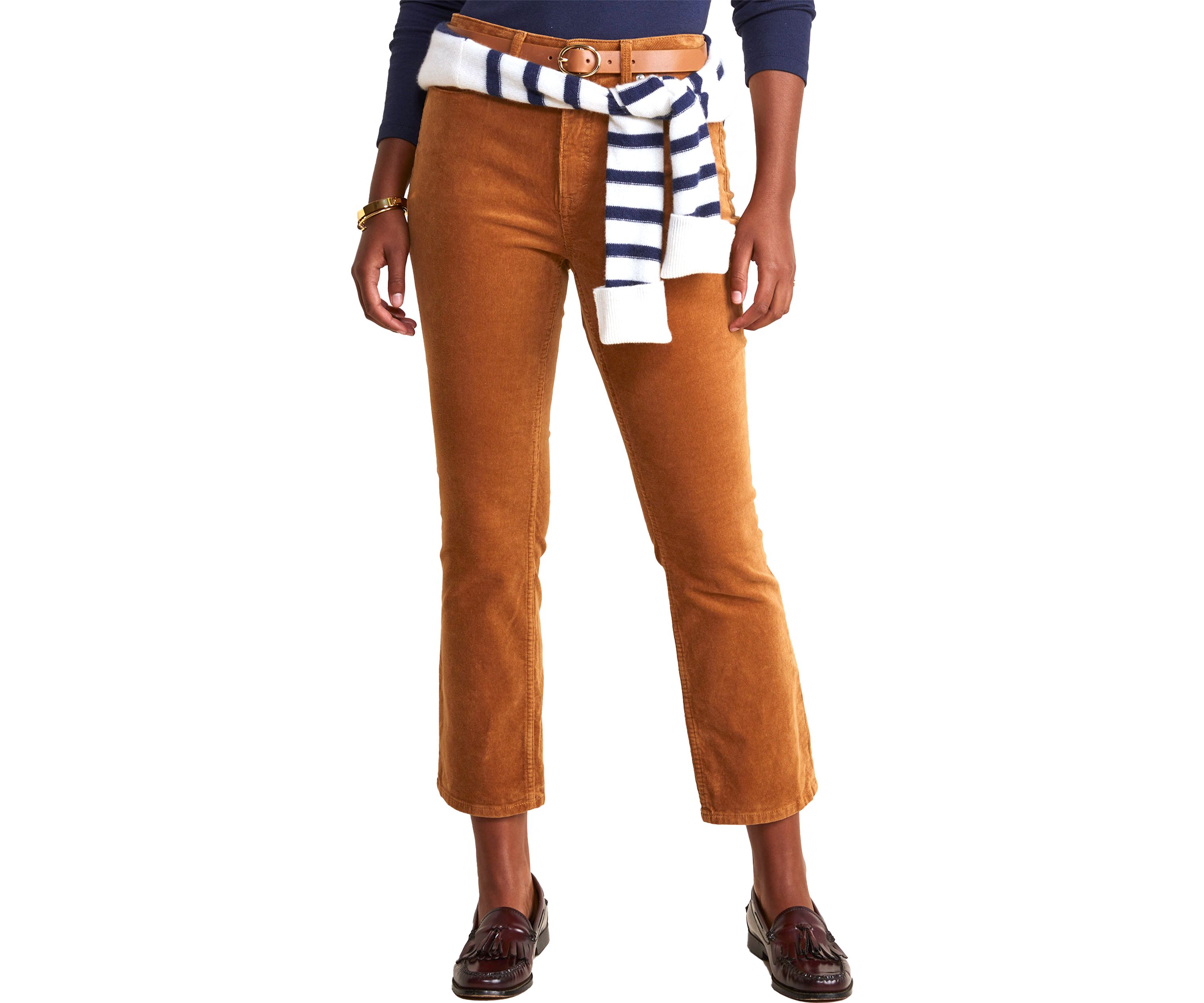 Mid-Rise Kick Flare Corduroy Pants